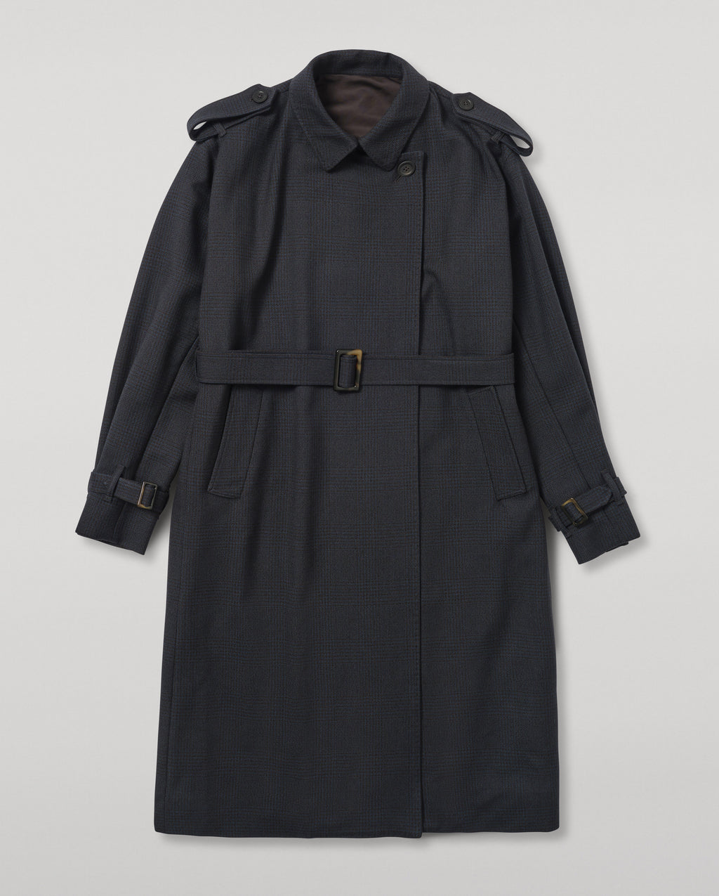 Johnstons of Elgin - Threave Wool Trench Coat | Mallard Glen Urquhart
