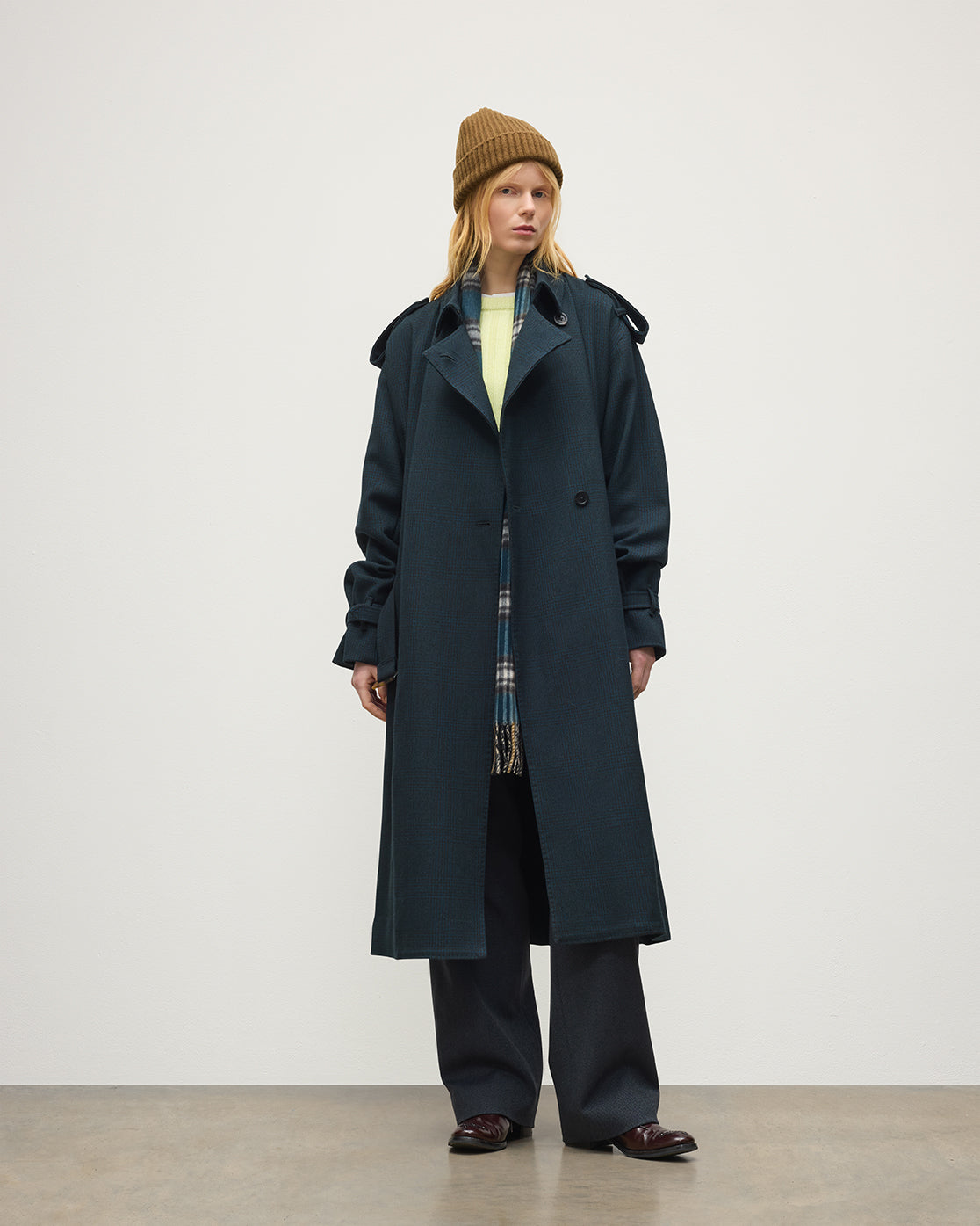 Johnstons of Elgin - Threave Wool Trench Coat | Mallard Glen Urquhart