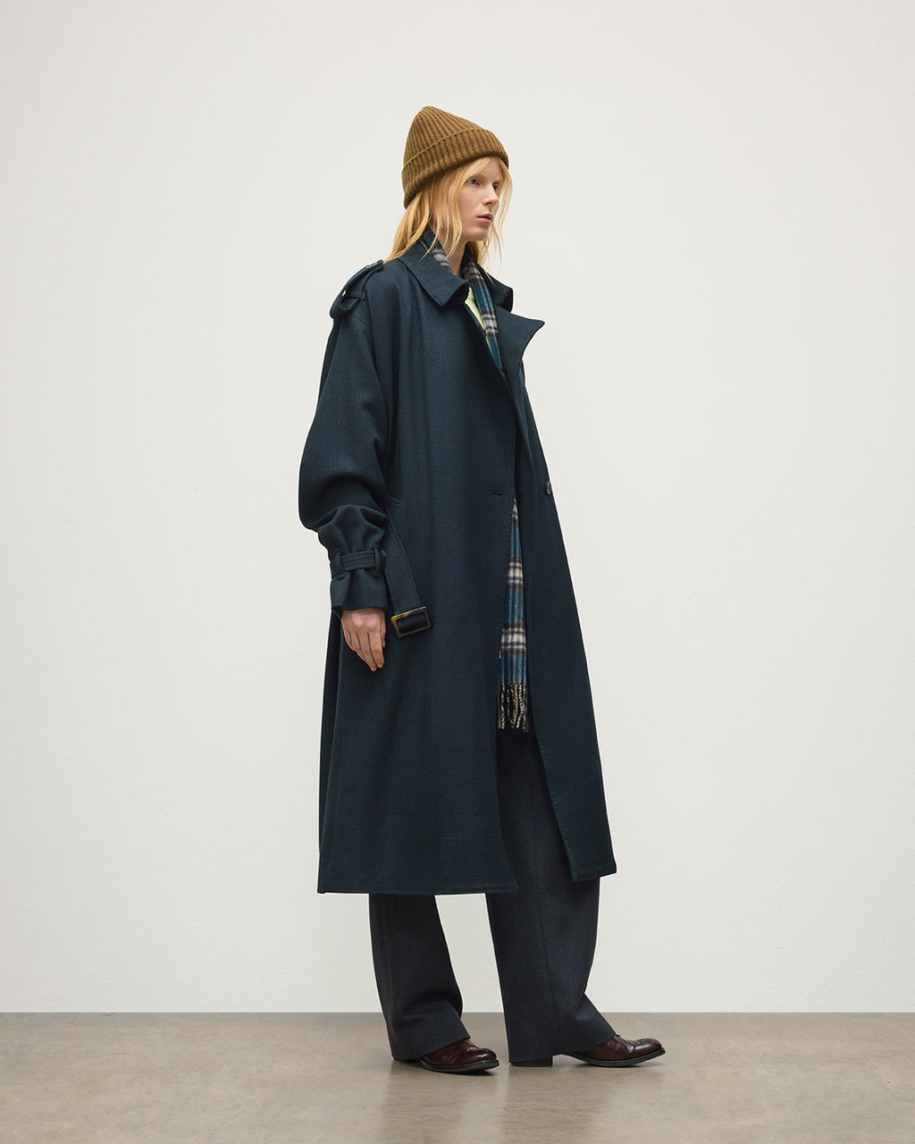Johnstons of Elgin - Threave Wool Trench Coat | Mallard Glen Urquhart