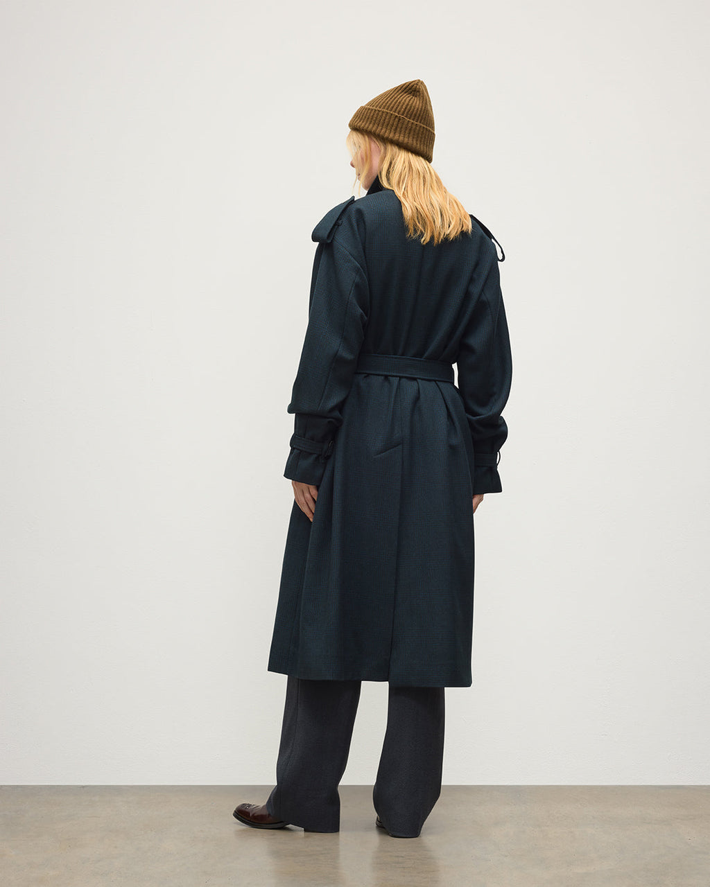 Johnstons of Elgin - Threave Wool Trench Coat | Mallard Glen Urquhart