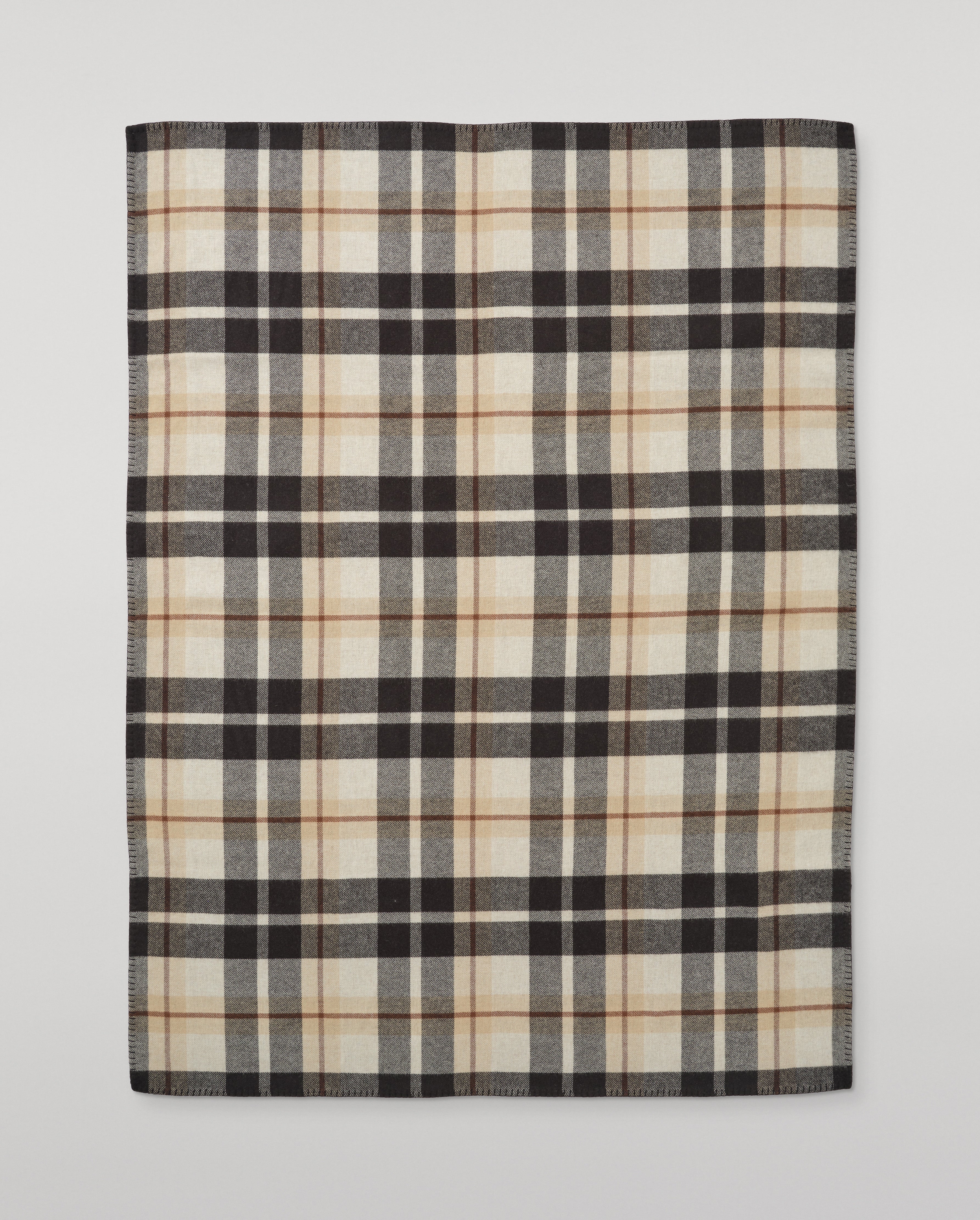 Johnstons of Elgin - Double Face Black & Blue Wool Throw