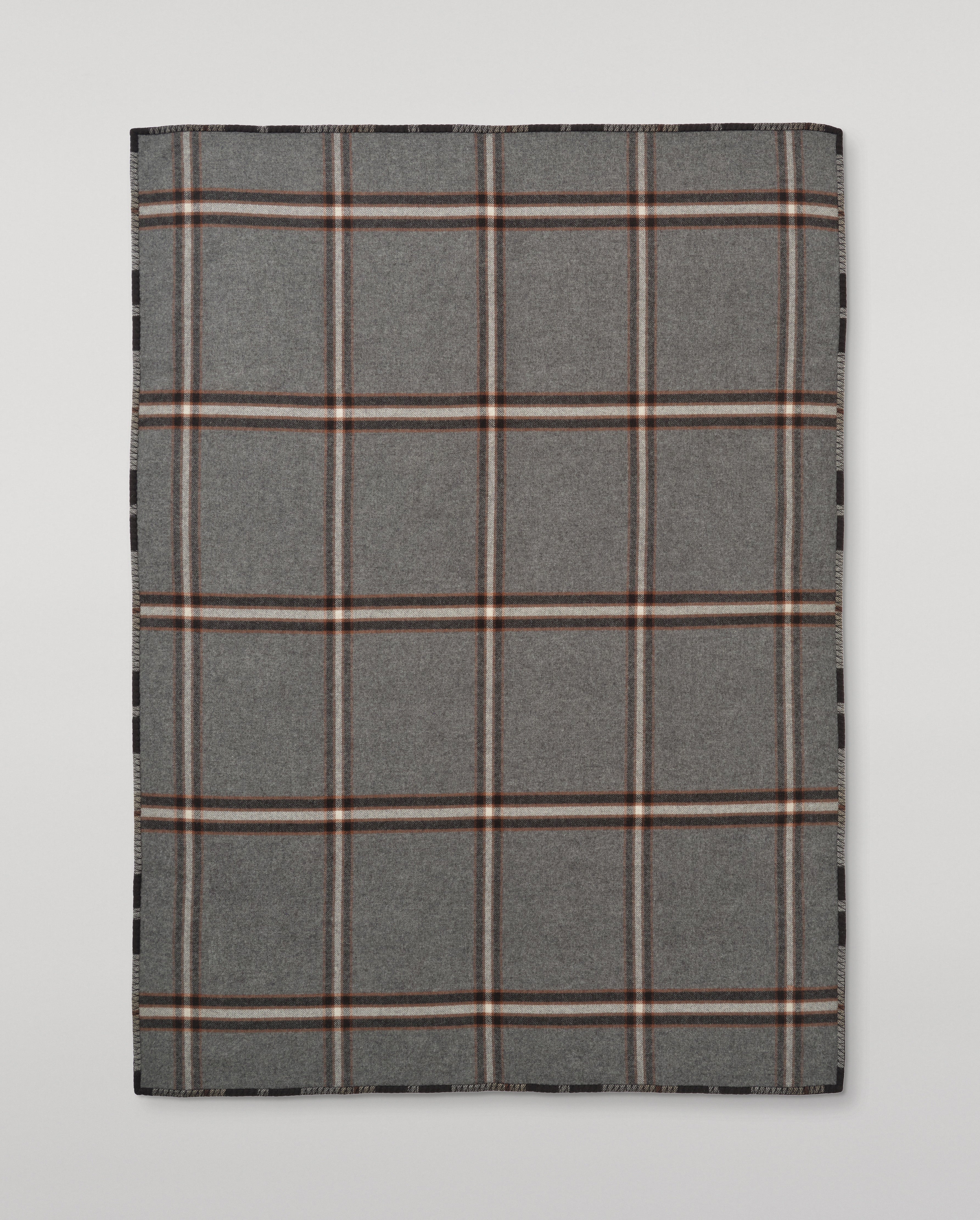 Johnstons of Elgin - Double Face Black & Blue Wool Throw