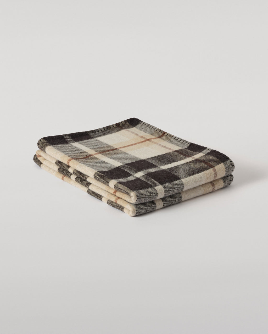 Johnstons of Elgin - Double Face Black & Blue Wool Throw