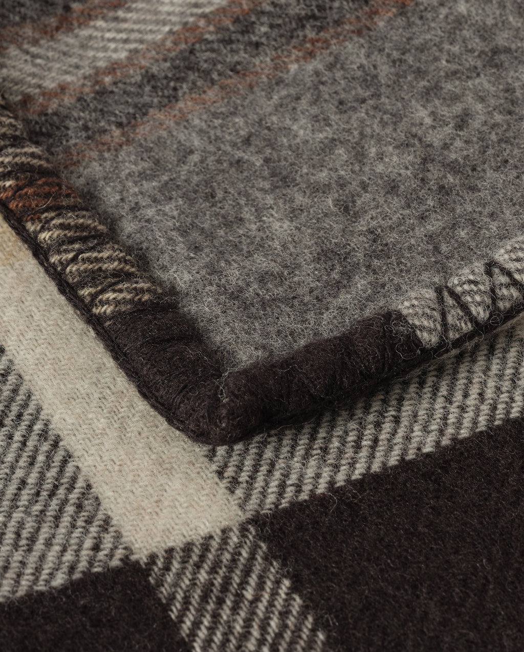 Johnstons of Elgin - Double Face Black & Blue Wool Throw