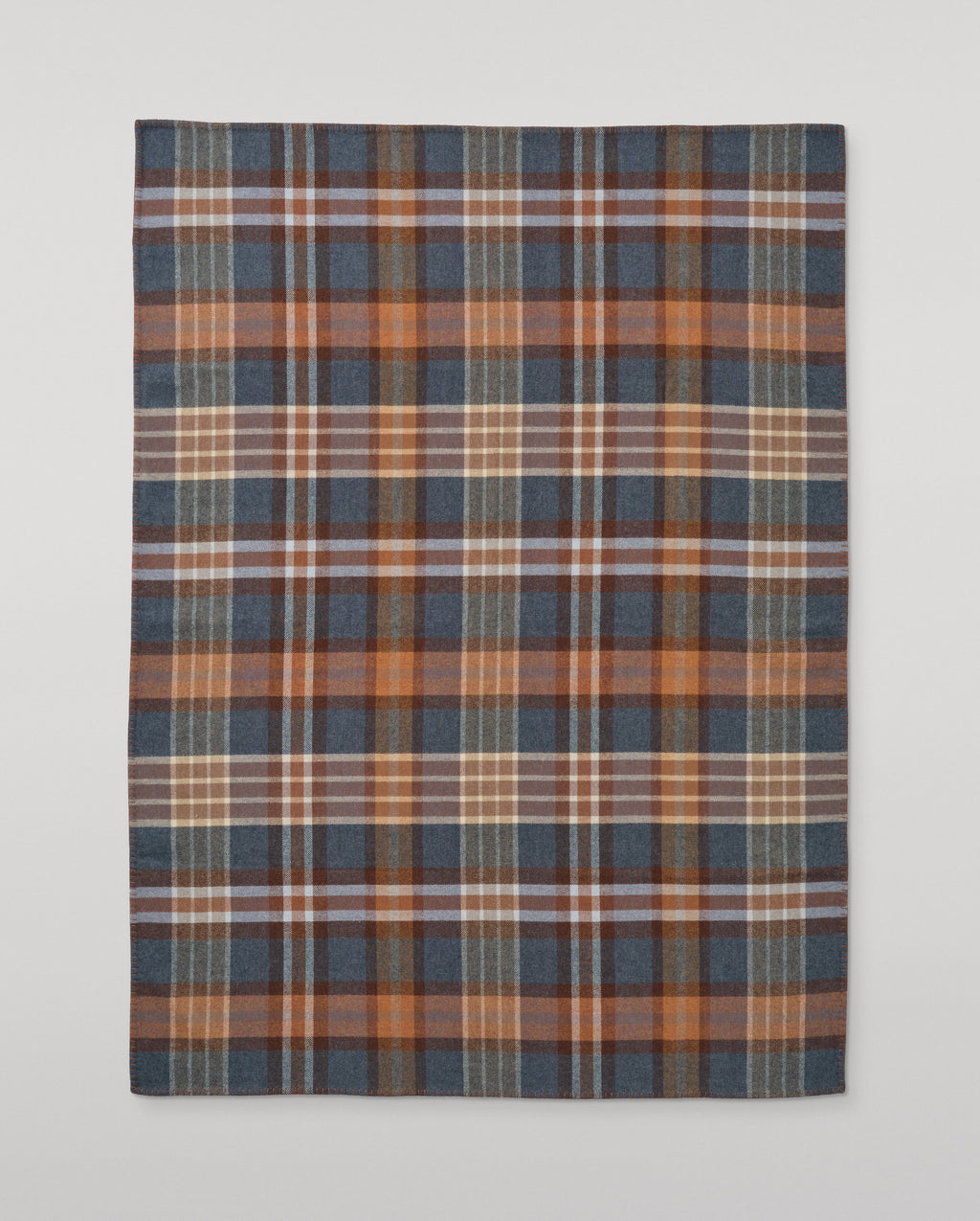 Johnstons of Elgin - Double Face Blue & Brown Wool Throw