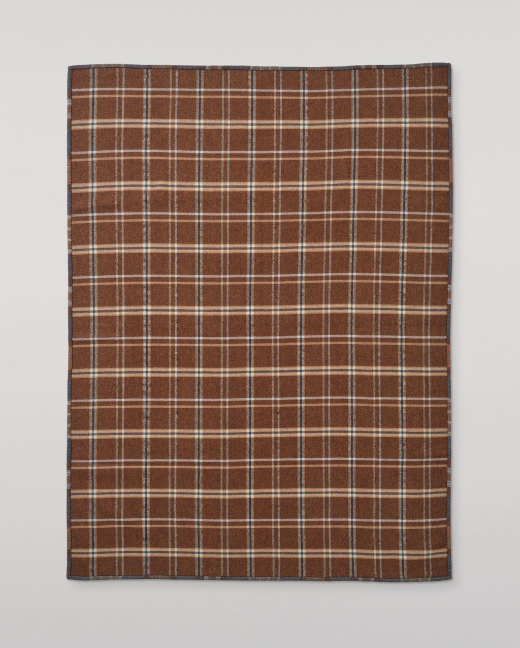 Johnstons of Elgin - Double Face Blue & Brown Wool Throw