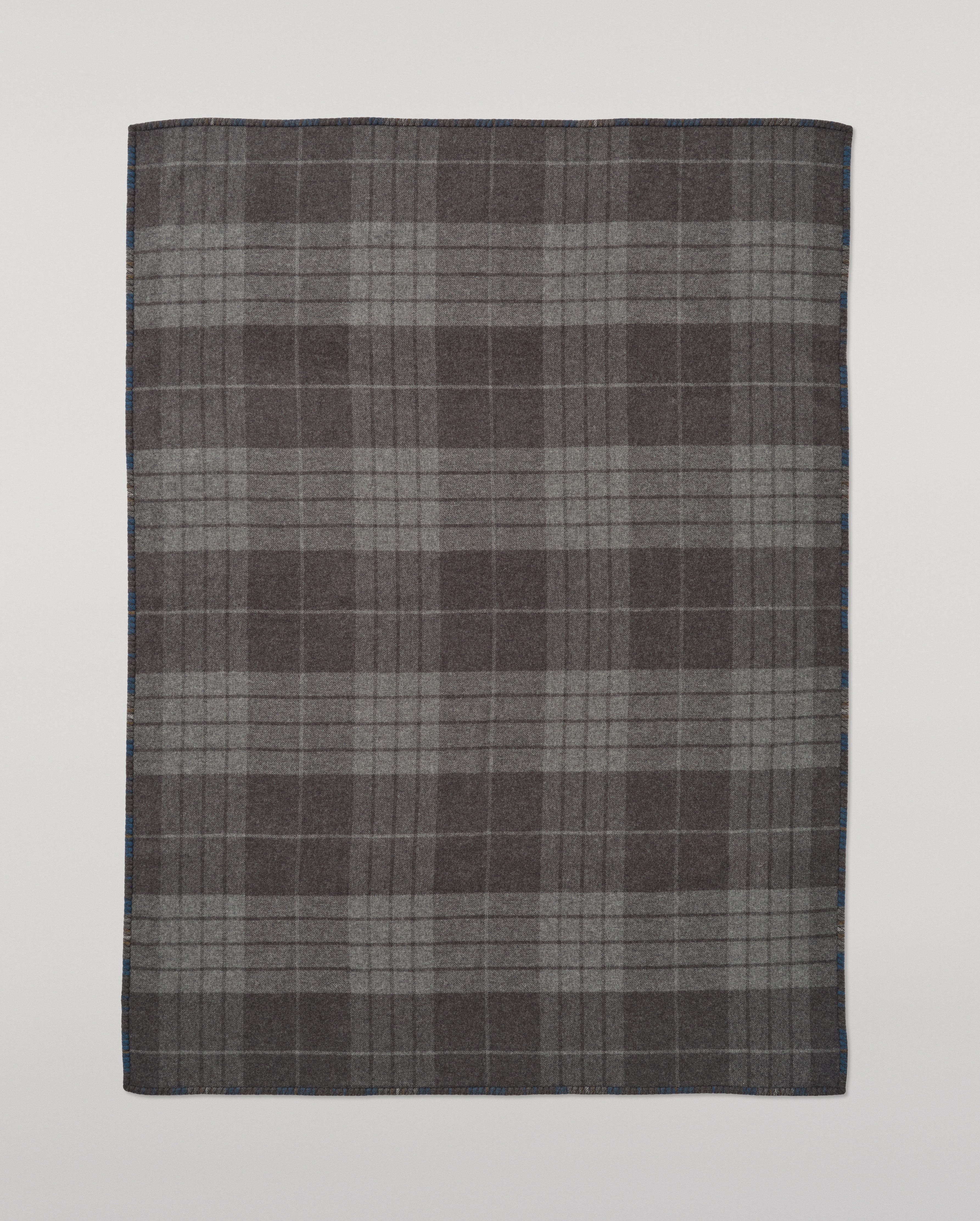 Johnstons of Elgin - Double Face Blue & Grey Wool Throw