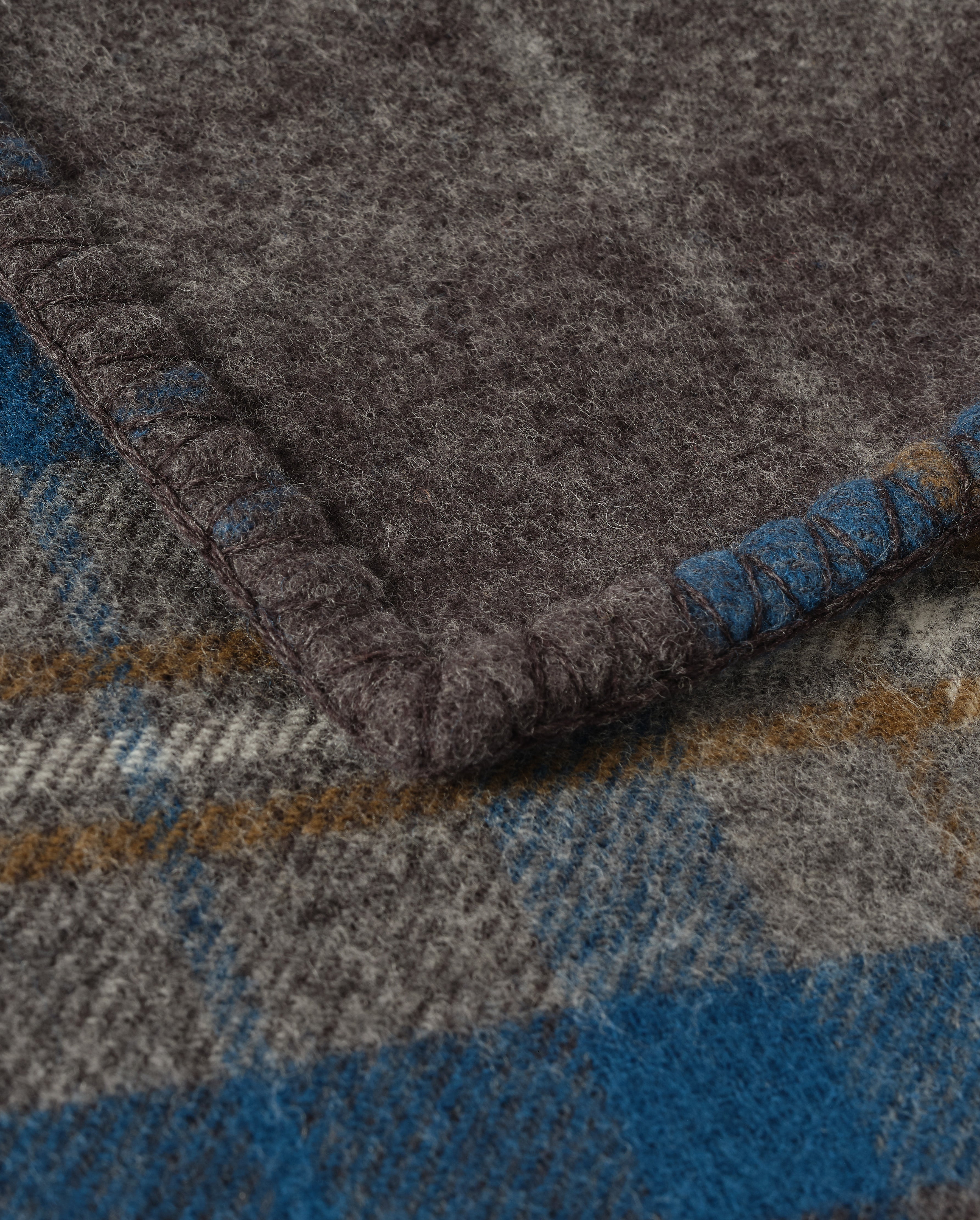 Johnstons of Elgin - Double Face Blue & Grey Wool Throw
