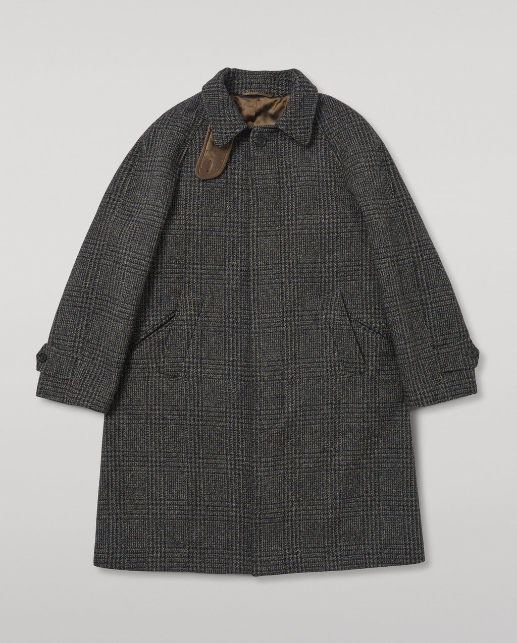 Johnstons of Elgin - Balmacaan Coat | Indigo & Lichen Glen Urquhart Check