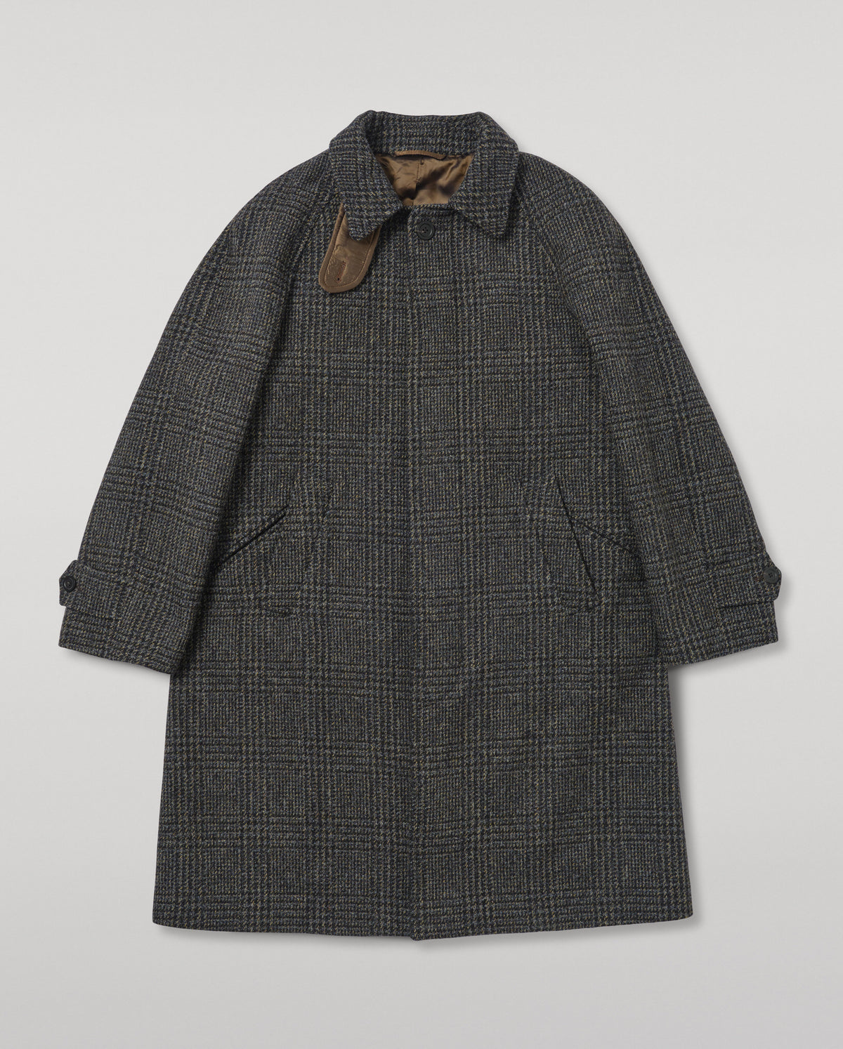 Johnstons of Elgin - Balmacaan Coat | Indigo & Lichen Glen Urquhart Check