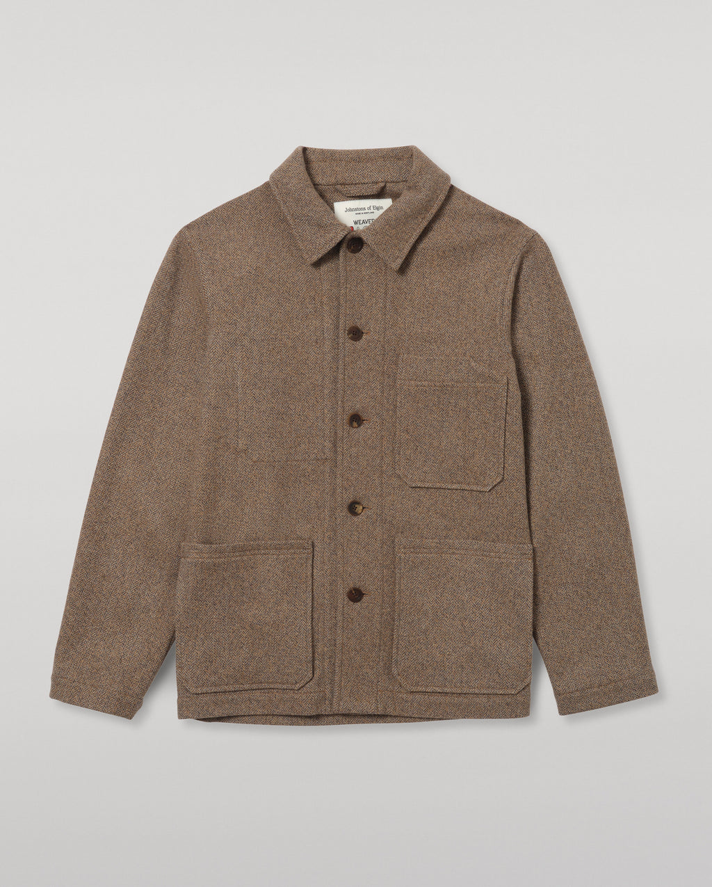 Johnstons of Elgin - The Weavers Jacket | Camel & Blue Herringbone