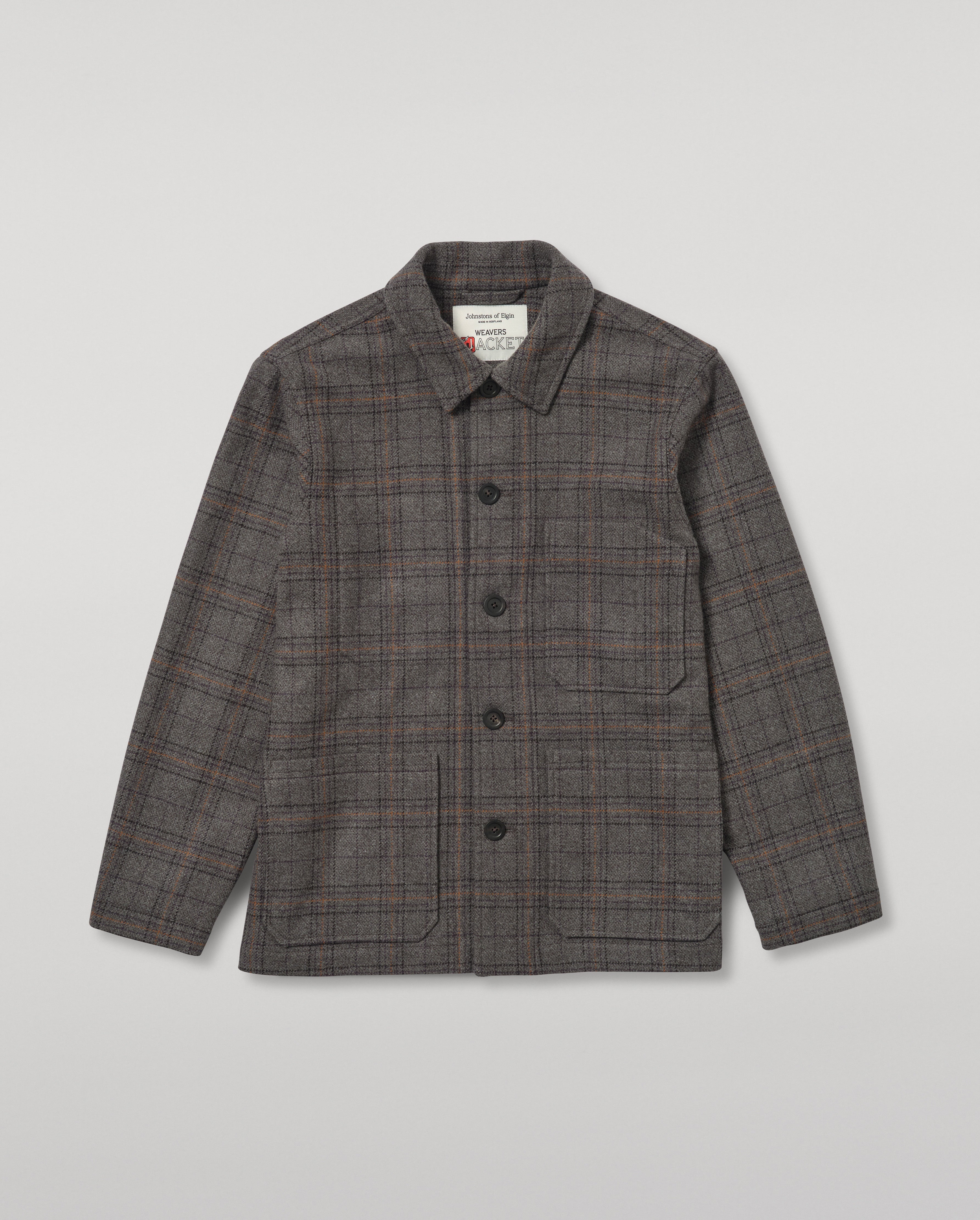 Johnstons of Elgin - The Weavers Jacket | Grey Tartan