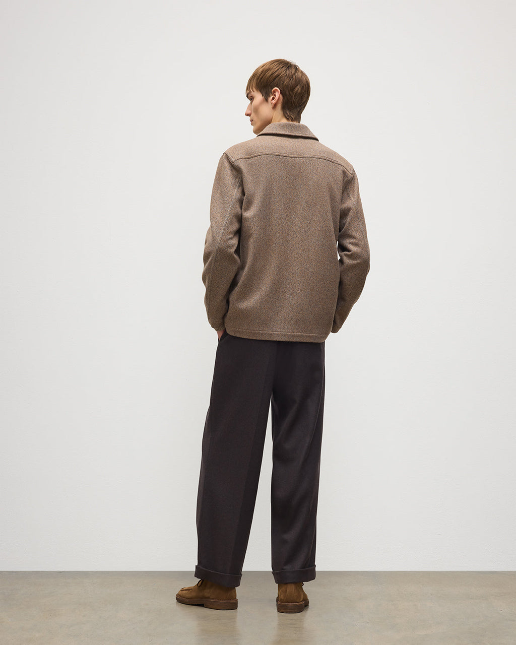 Johnstons of Elgin - The Weavers Jacket | Camel & Blue Herringbone