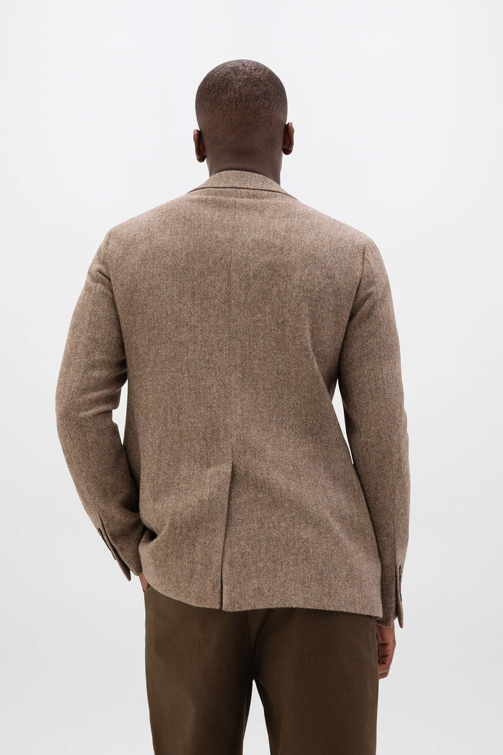 Johnstons of Elgin - Brown Herringbone Tweed Jacket