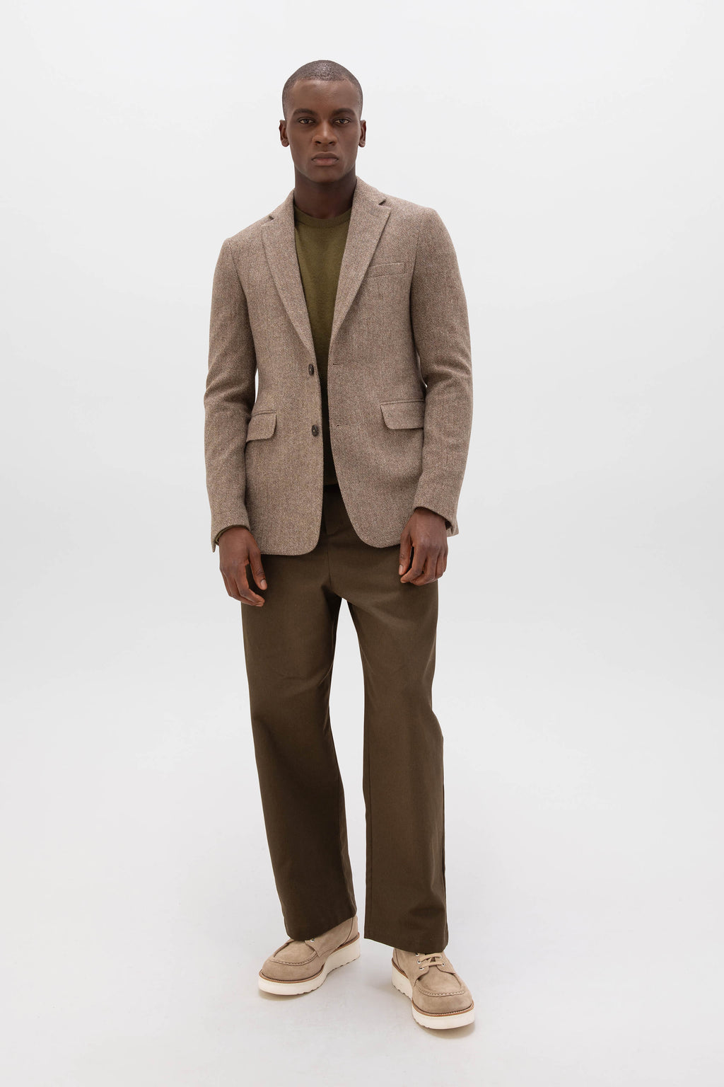 Johnstons of Elgin - Brown Herringbone Tweed Jacket