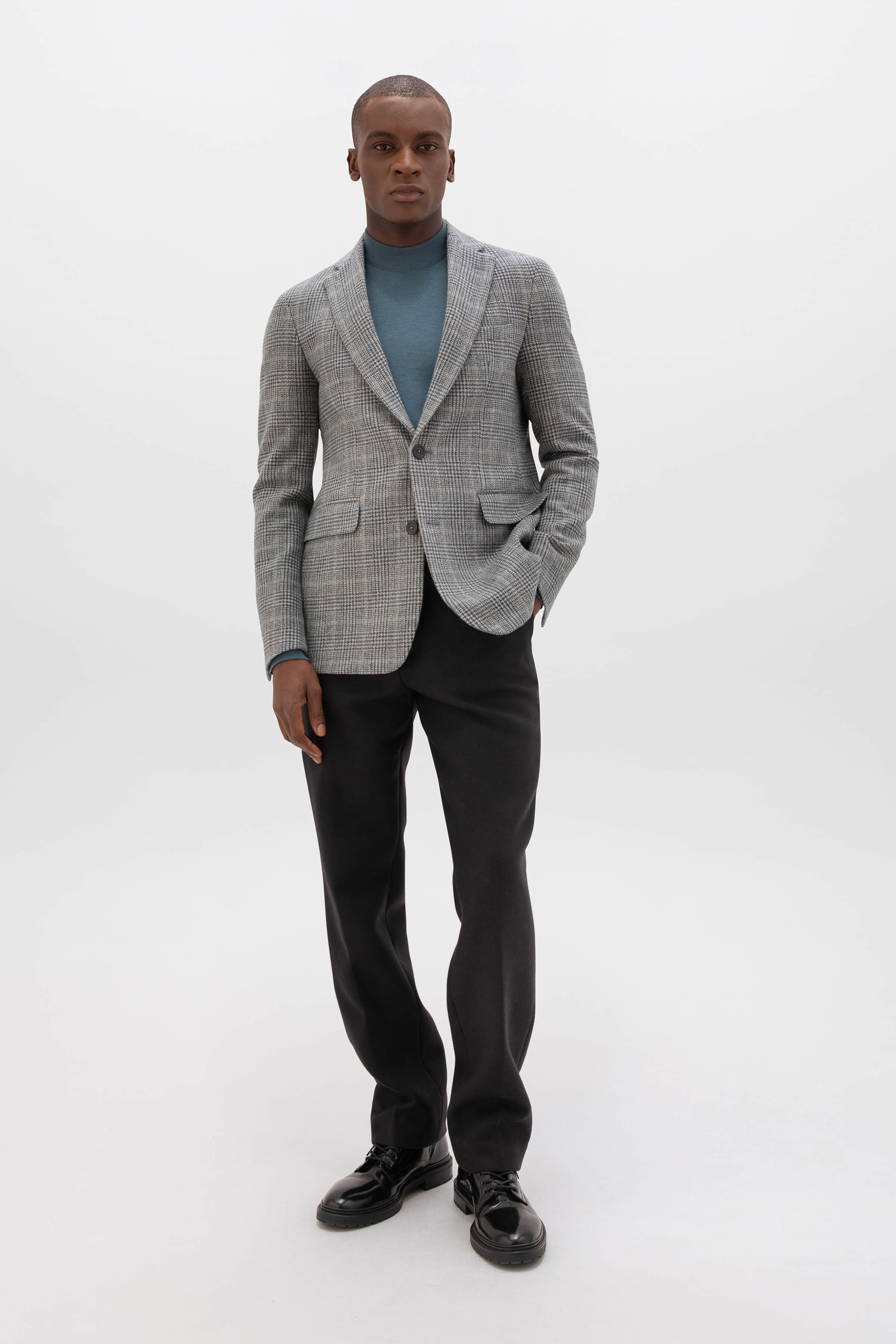 Johnstons of Elgin - Grey Glen Check Tweed Jacket