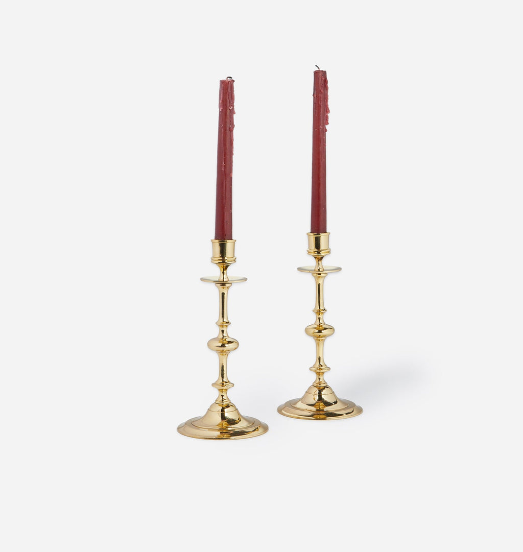 Amber Interiors - Oma Brass Taper Candlestick Holder