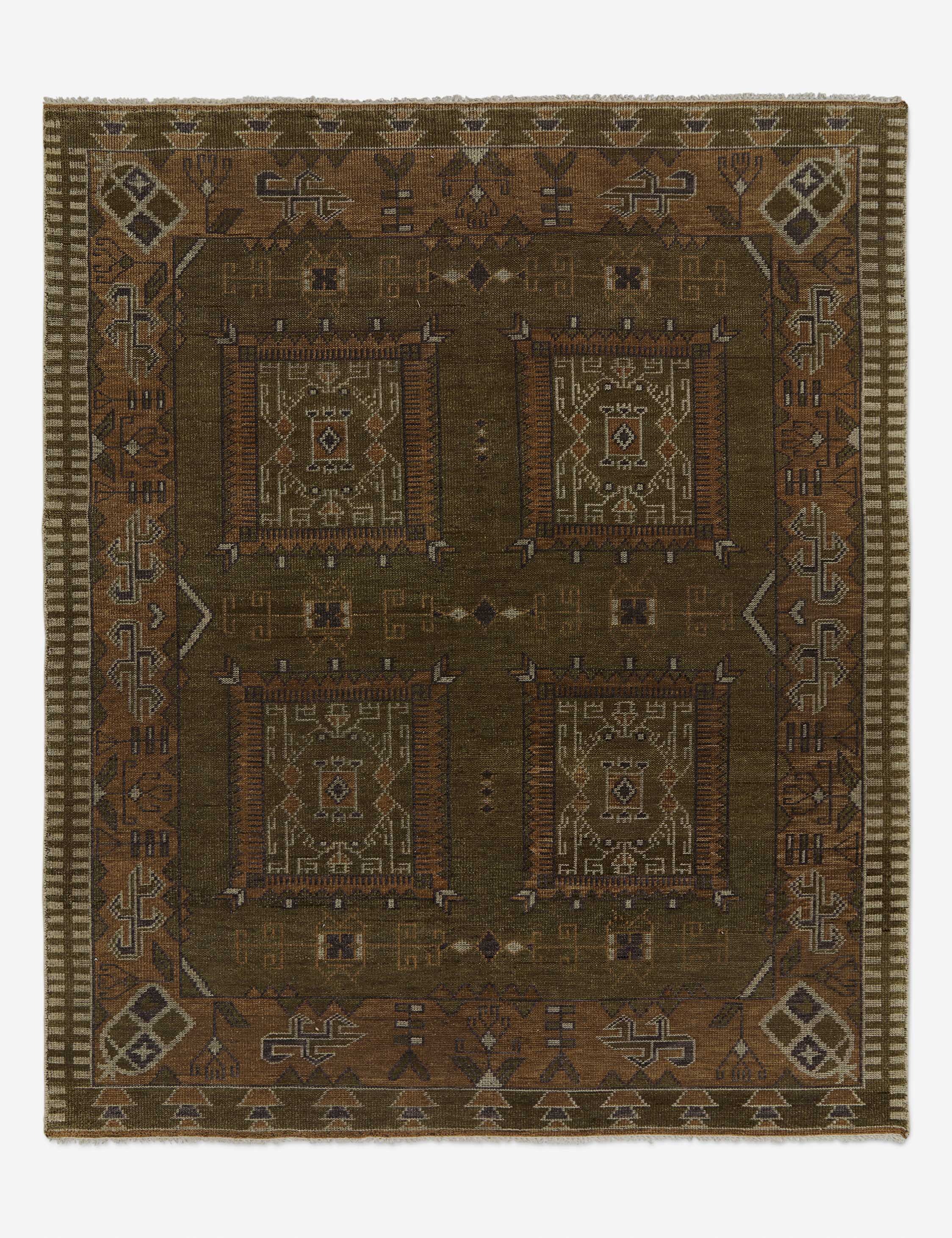 Lulu and Georgia - Tahj Hand - Knotted Wool Rug Swatch 18" x 18"