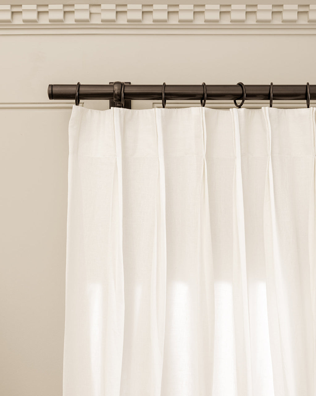 McGee & Co - Teller Cream Belgian Linen Pinch Pleat Drapery Panel