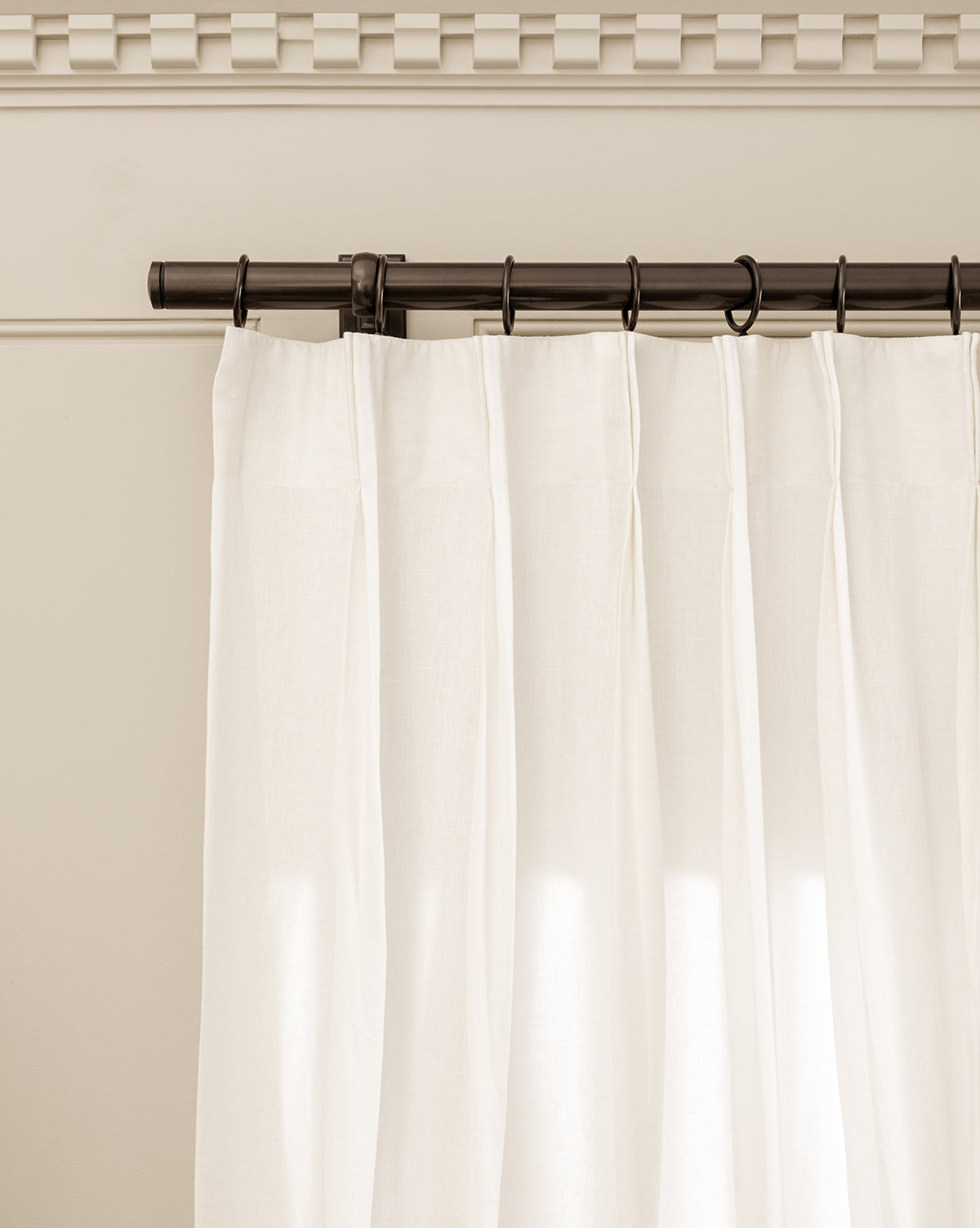 McGee & Co - Teller Cream Belgian Linen Pinch Pleat Drapery Panel