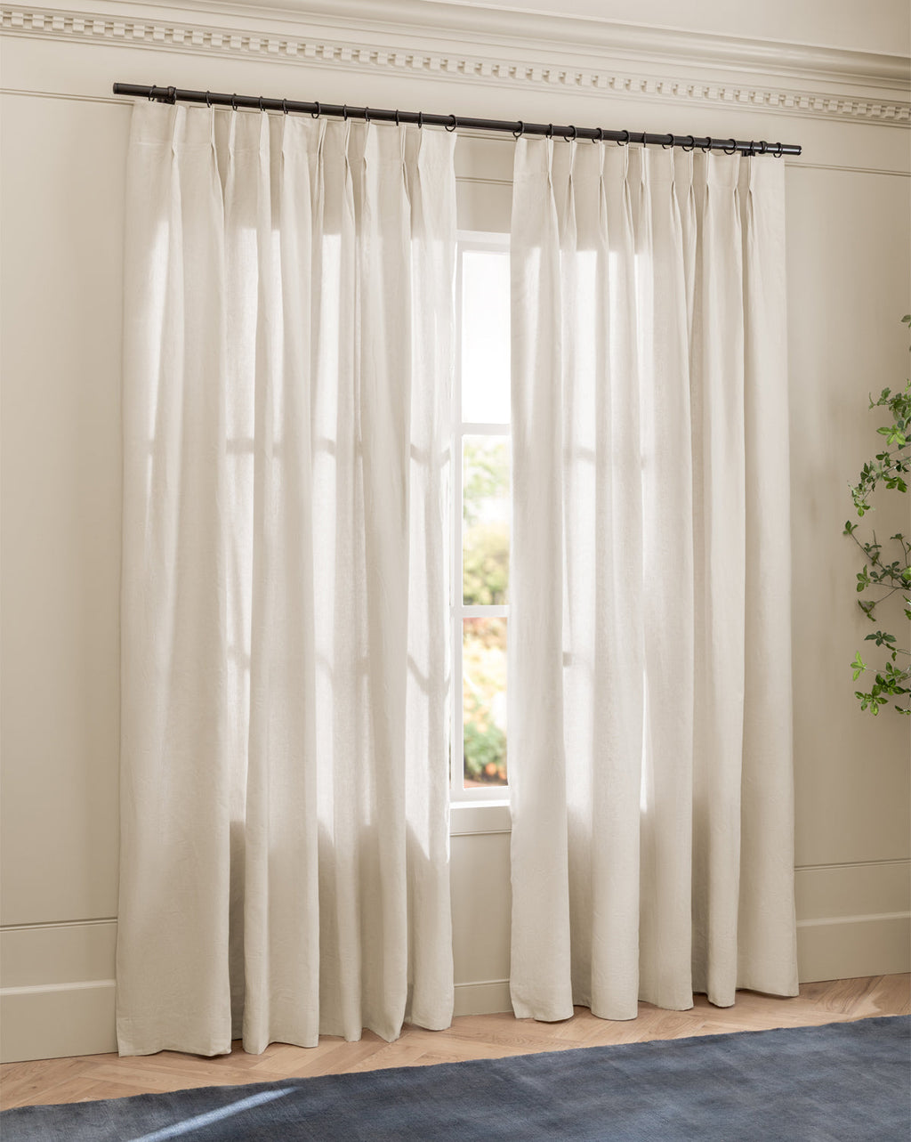 McGee & Co - Teller Flax Belgian Linen Pinch Pleat Drapery Panel