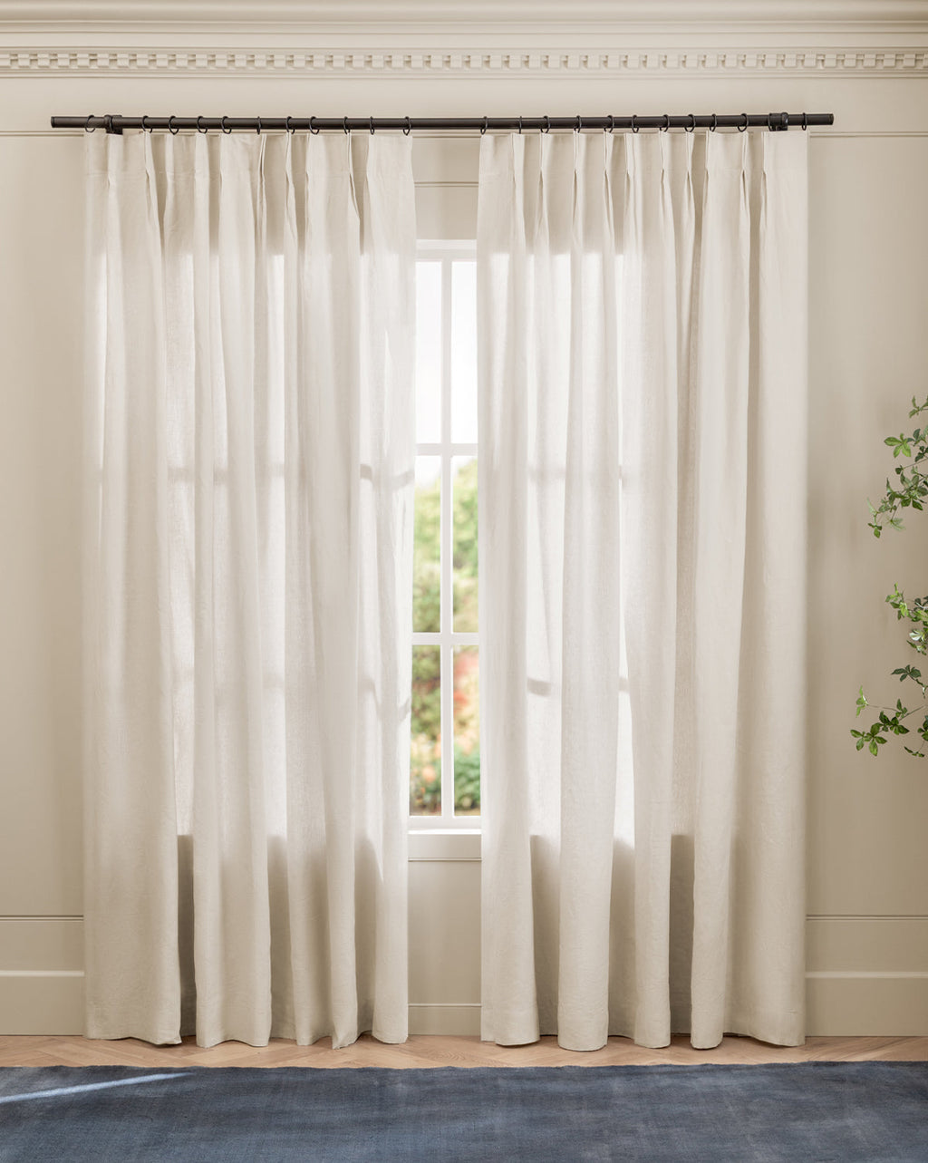 McGee & Co - Teller Flax Belgian Linen Pinch Pleat Drapery Panel