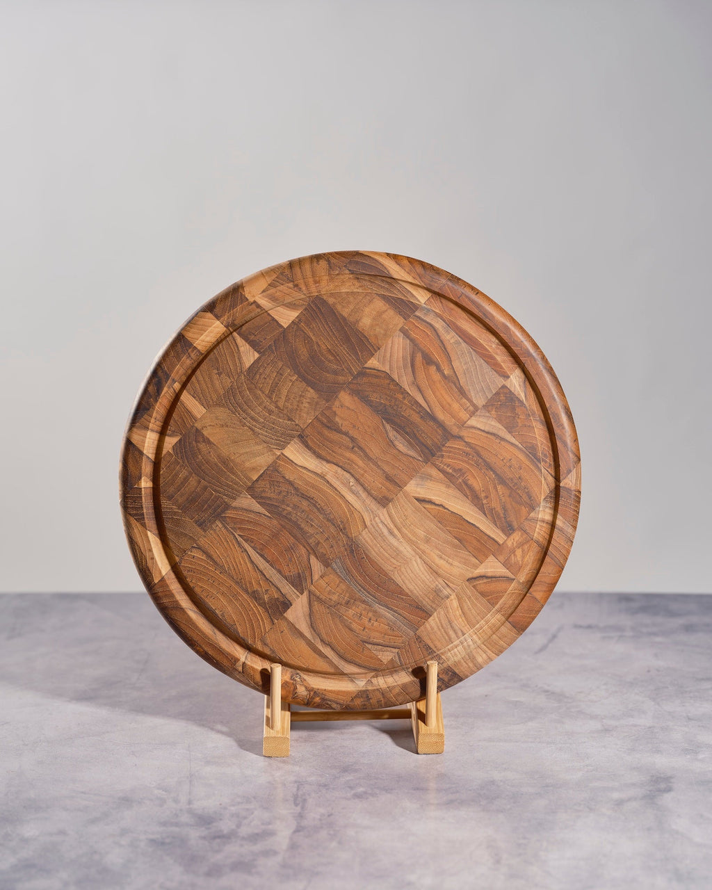 Terra Klay - Round Mosaic Cutting Board in Teak Wood
