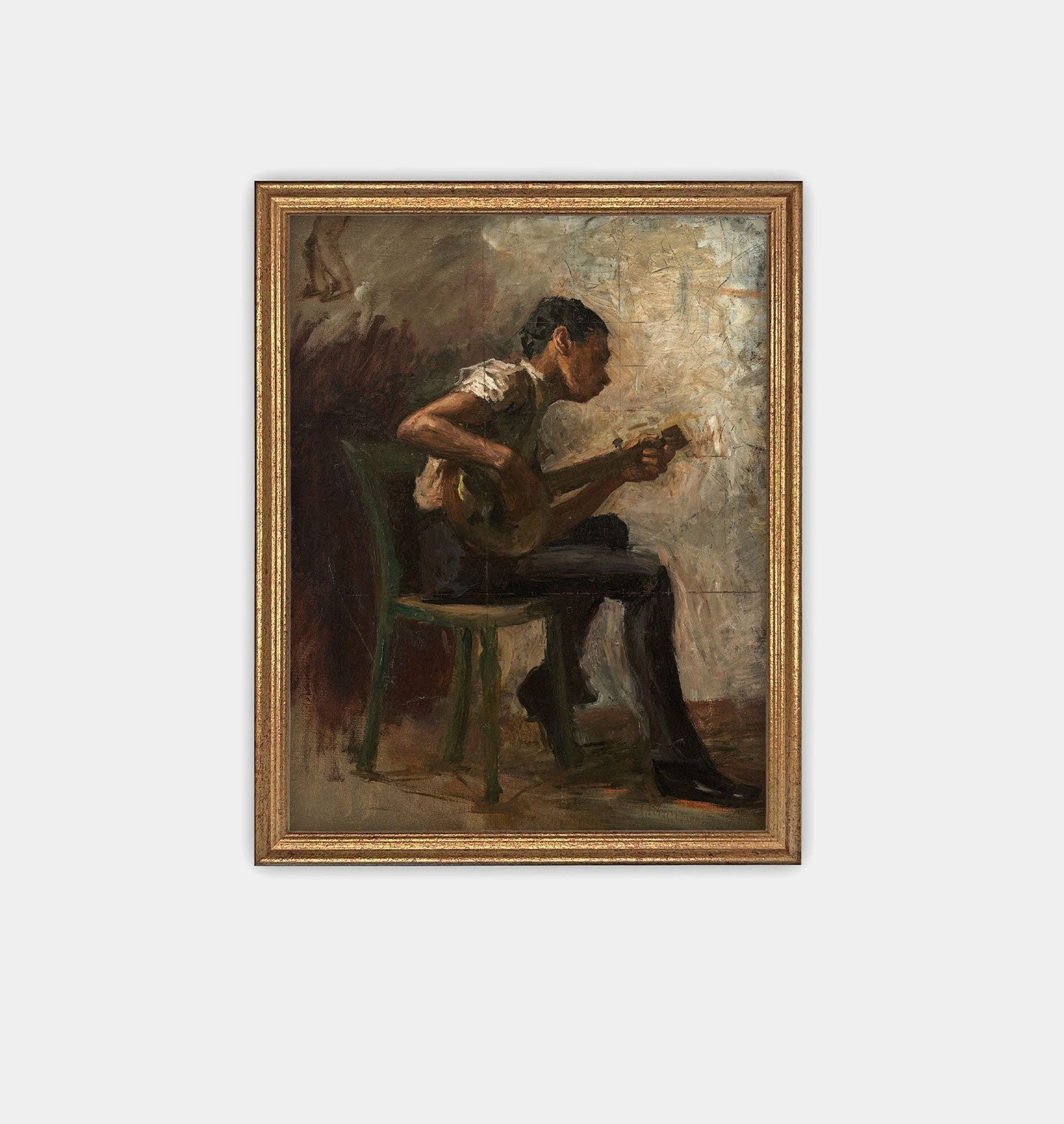 Amber Interiors - The Banjo Player Framed Print