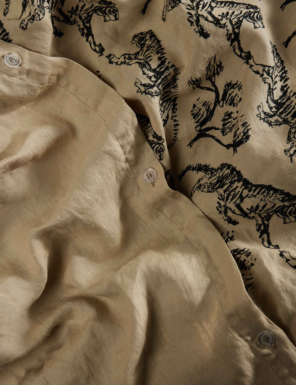 Lulu and Georgia - Tiger Hemp Duvet Cover by Sarah Sherman Samuel