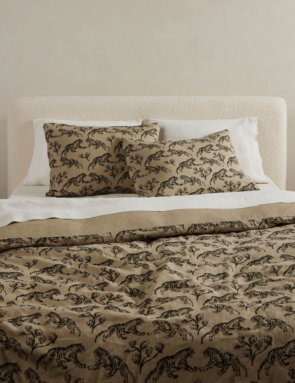 Lulu and Georgia - Tiger Hemp Duvet Cover by Sarah Sherman Samuel