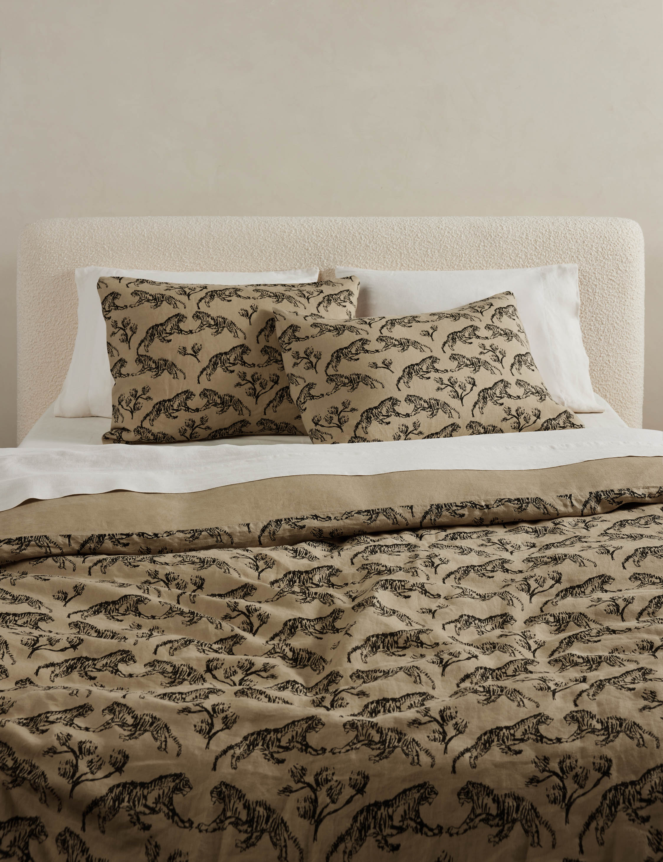 Lulu and Georgia - Tiger Hemp Duvet Cover by Sarah Sherman Samuel