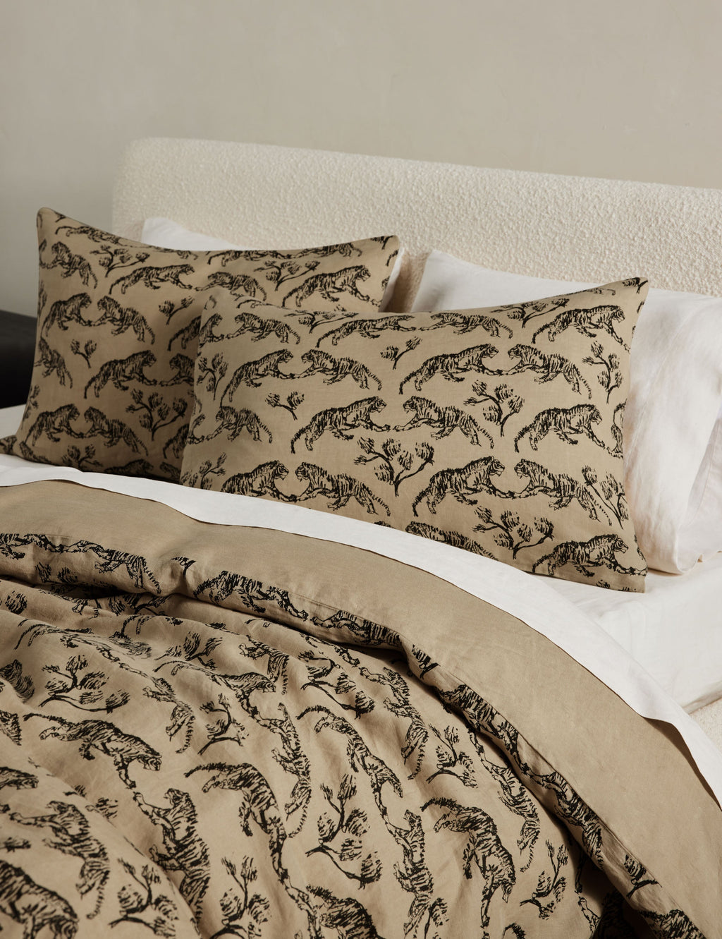 Lulu and Georgia - Tiger Hemp Duvet Cover by Sarah Sherman Samuel