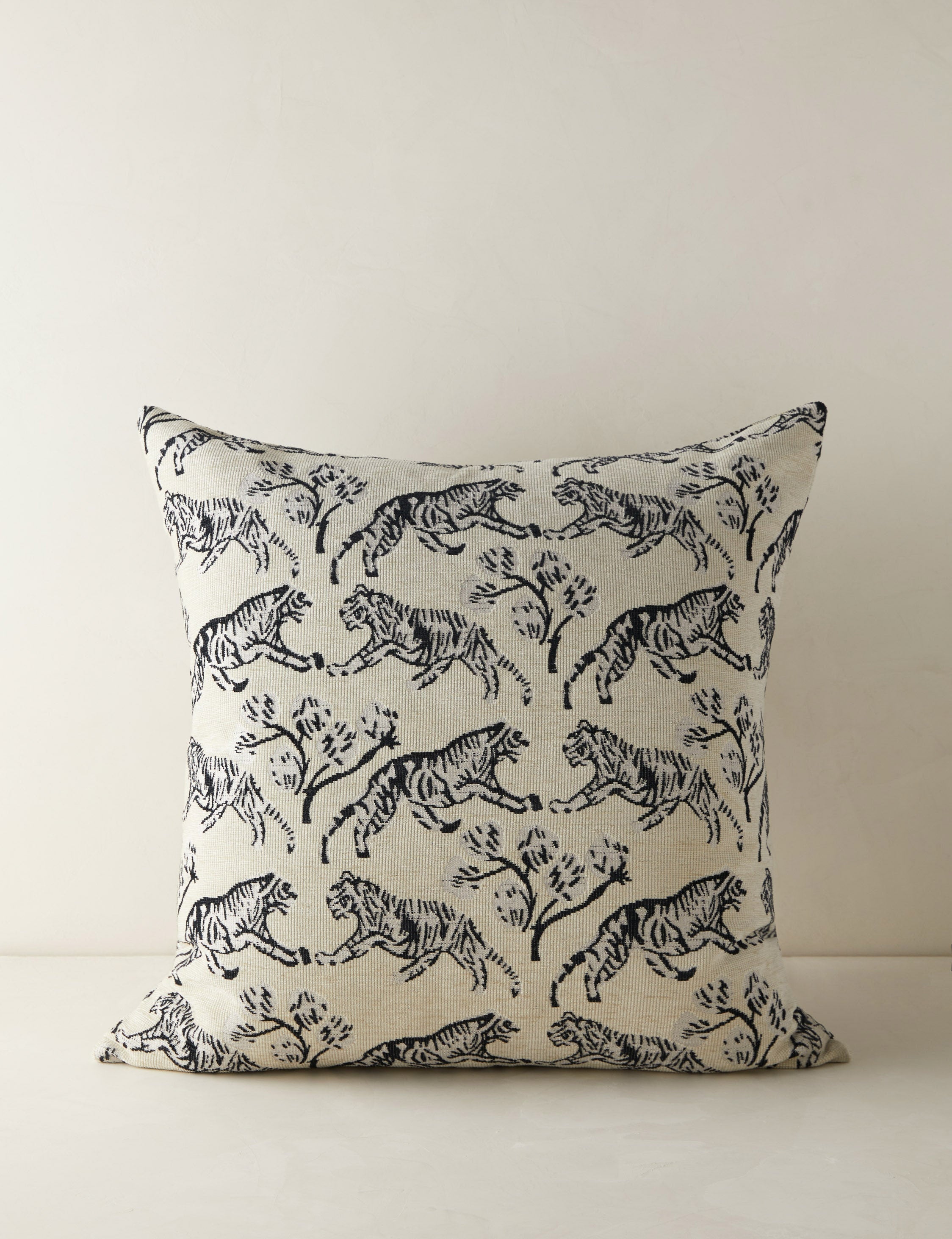 Lulu and Georgia - Tiger Jacquard Pillow by Sarah Sherman Samuel