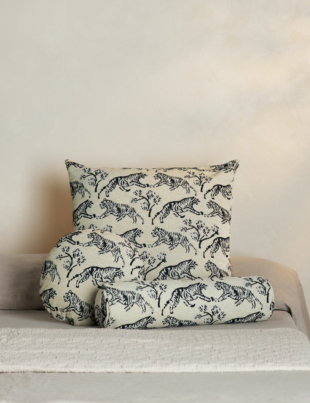 Lulu and Georgia - Tiger Jacquard Pillow by Sarah Sherman Samuel