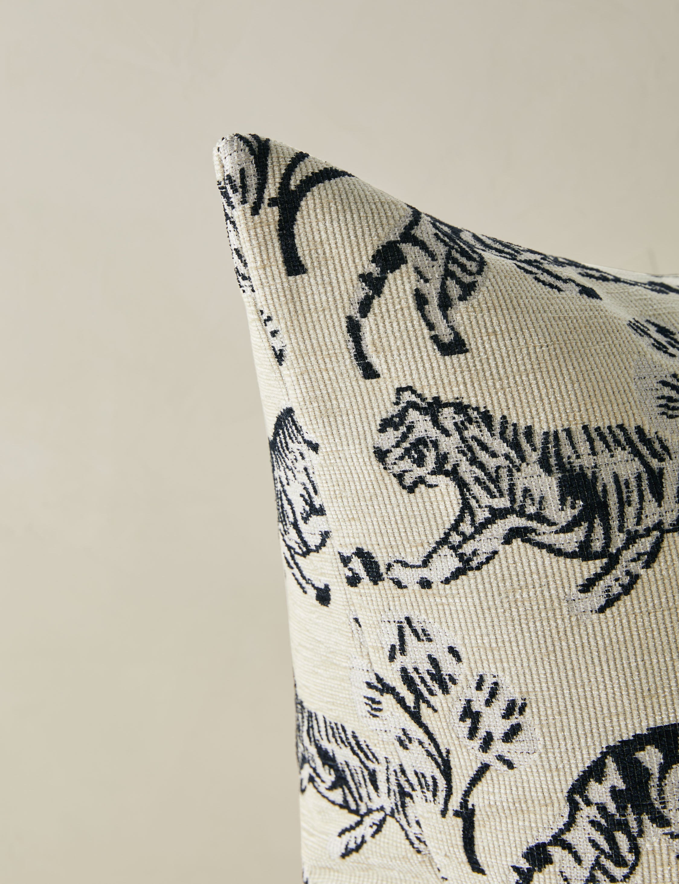 Lulu and Georgia - Tiger Jacquard Pillow by Sarah Sherman Samuel