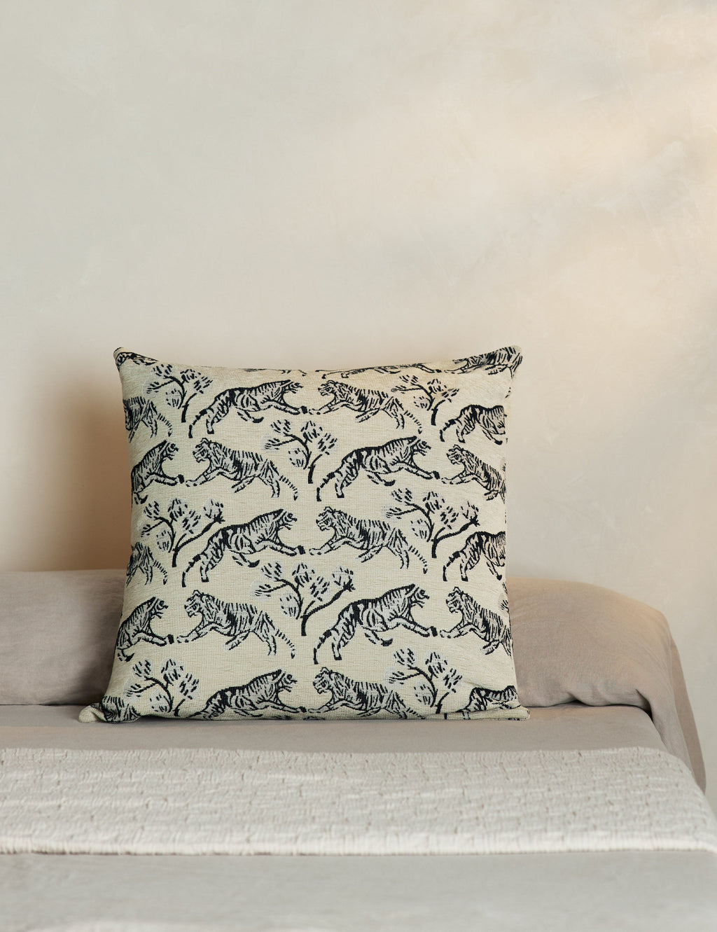 Lulu and Georgia - Tiger Jacquard Pillow by Sarah Sherman Samuel