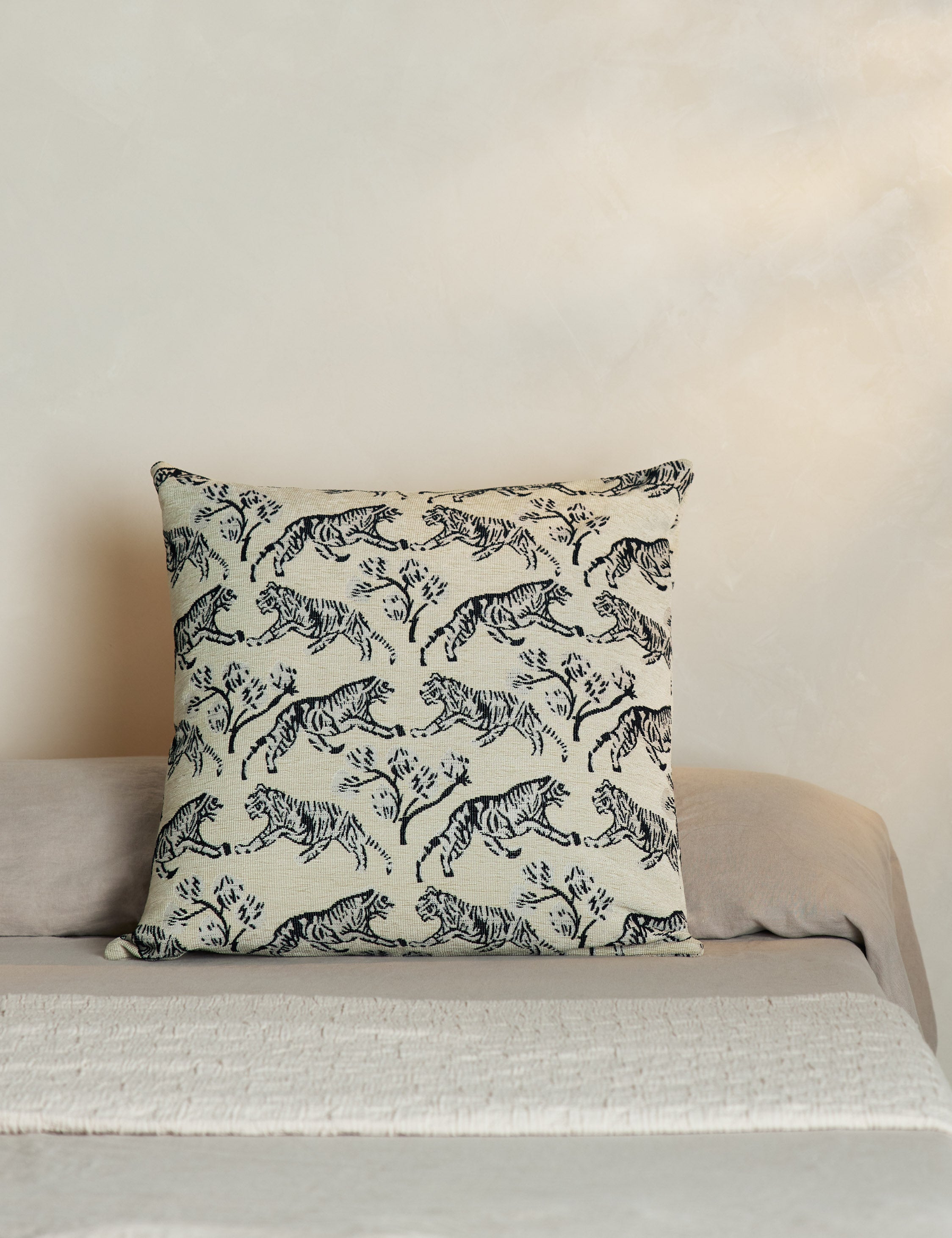Lulu and Georgia - Tiger Jacquard Pillow by Sarah Sherman Samuel