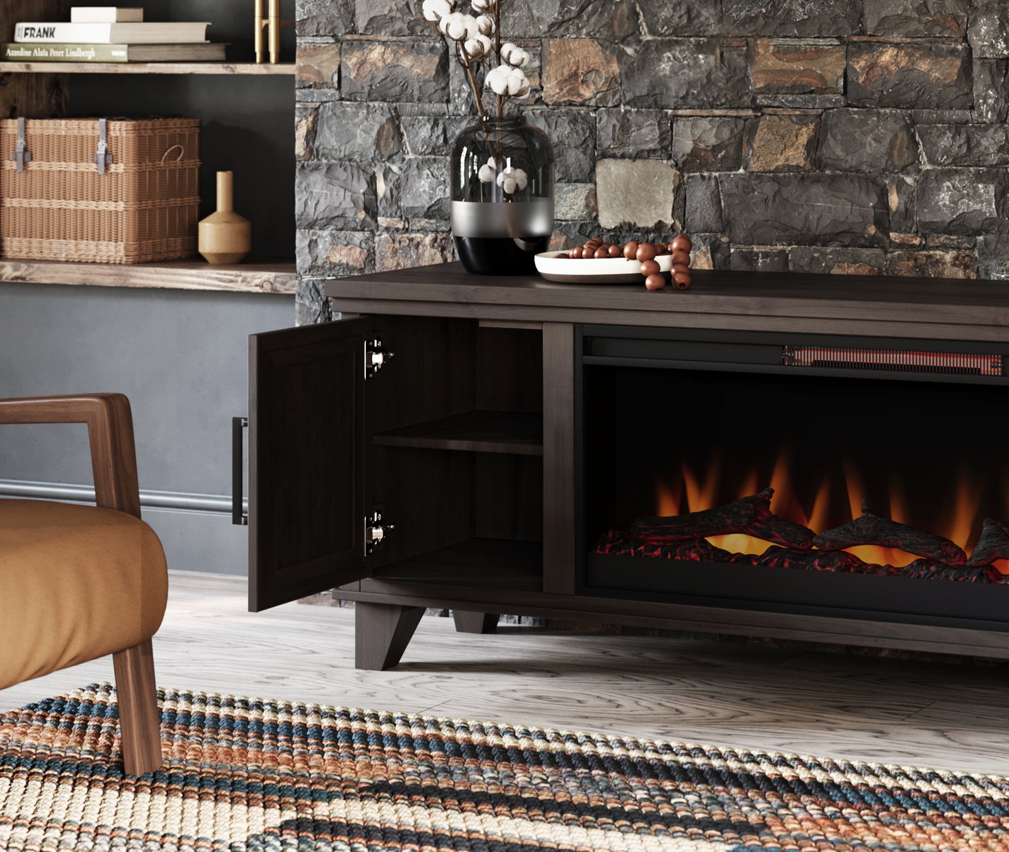 Real Cozy - 78" Sonoma Fireplace TV Stand