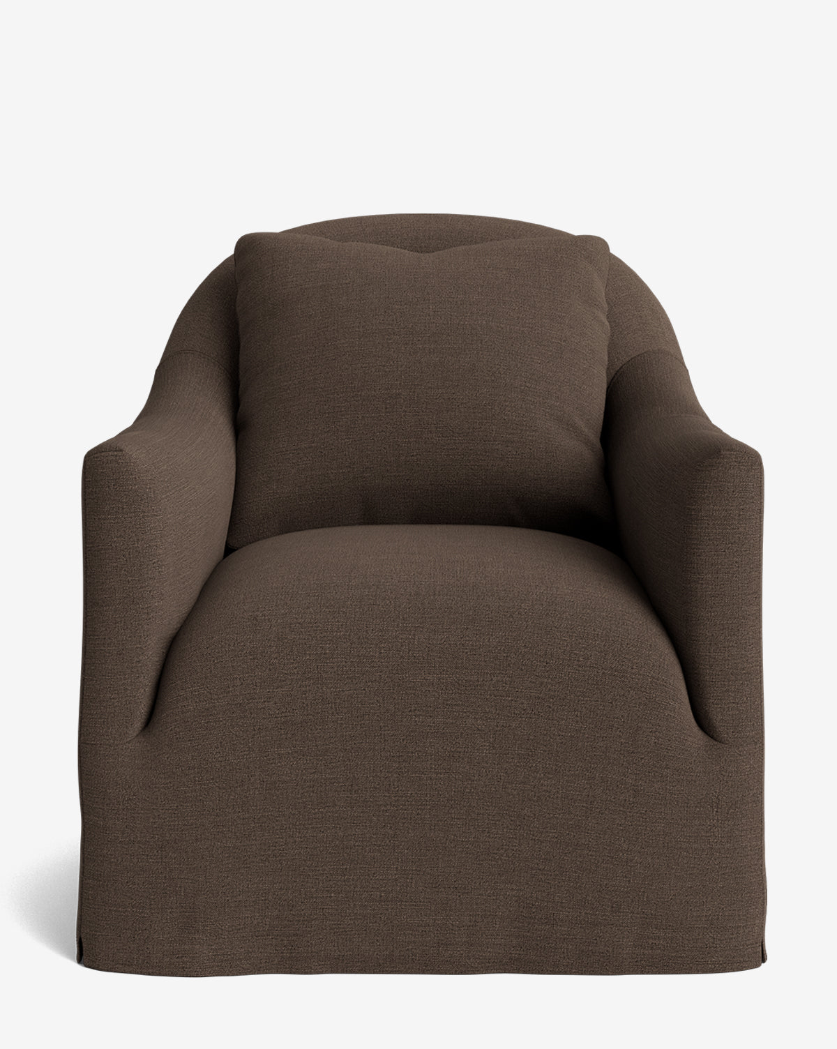 McGee & Co - Trudeaux Slipcover Swivel Chair in Coffee (Ready to Ship)