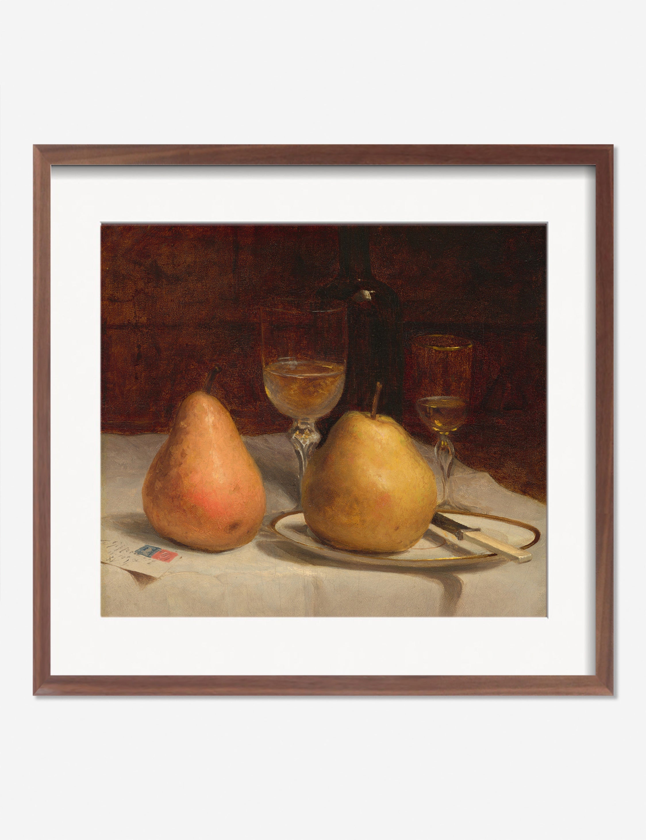 Lulu and Georgia - Two Pears on a Tabletop Print by Sanford Robinson Gifford