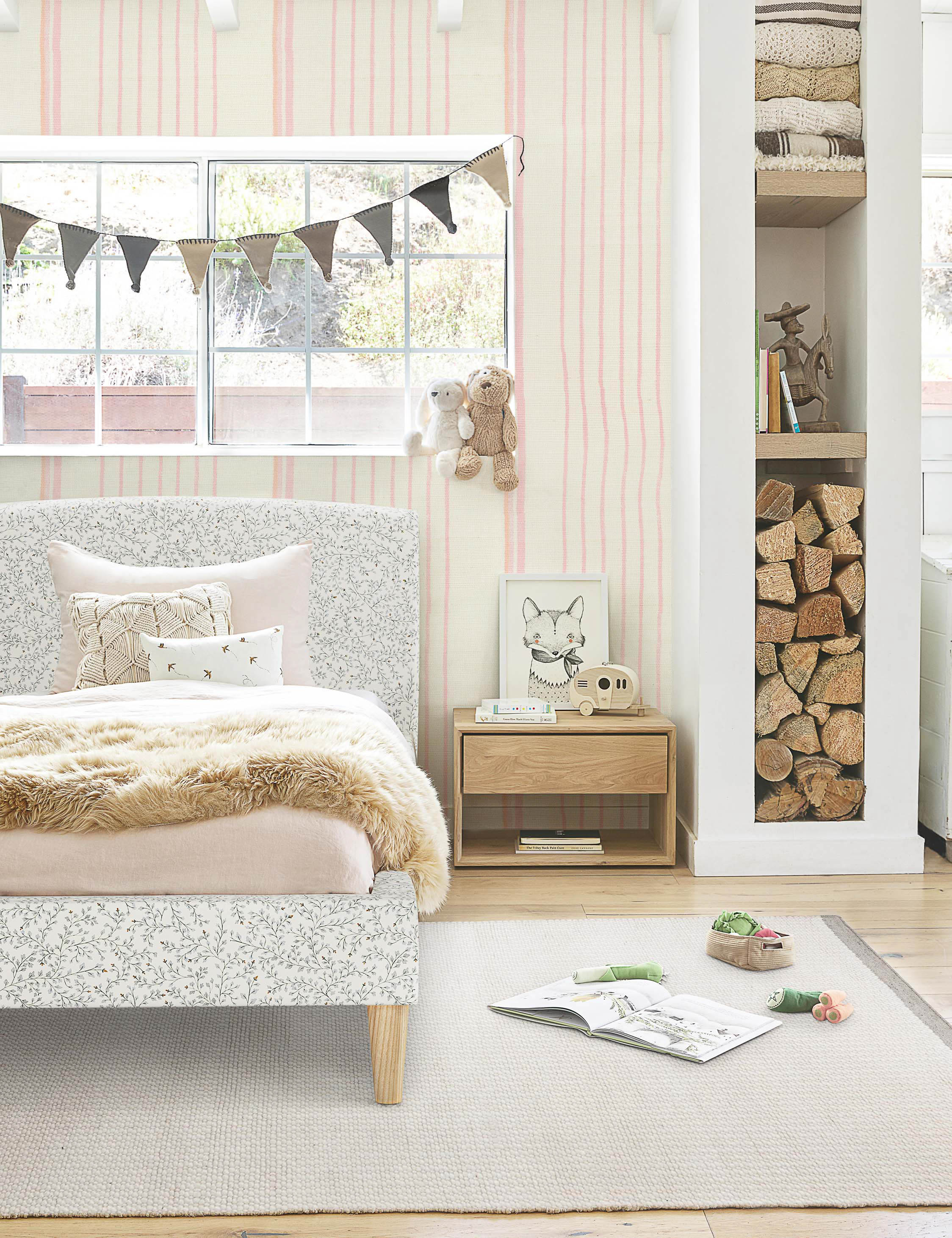 Lulu and Georgia - Two Tone Stripe Grasscloth Wallpaper By Nathan Turner