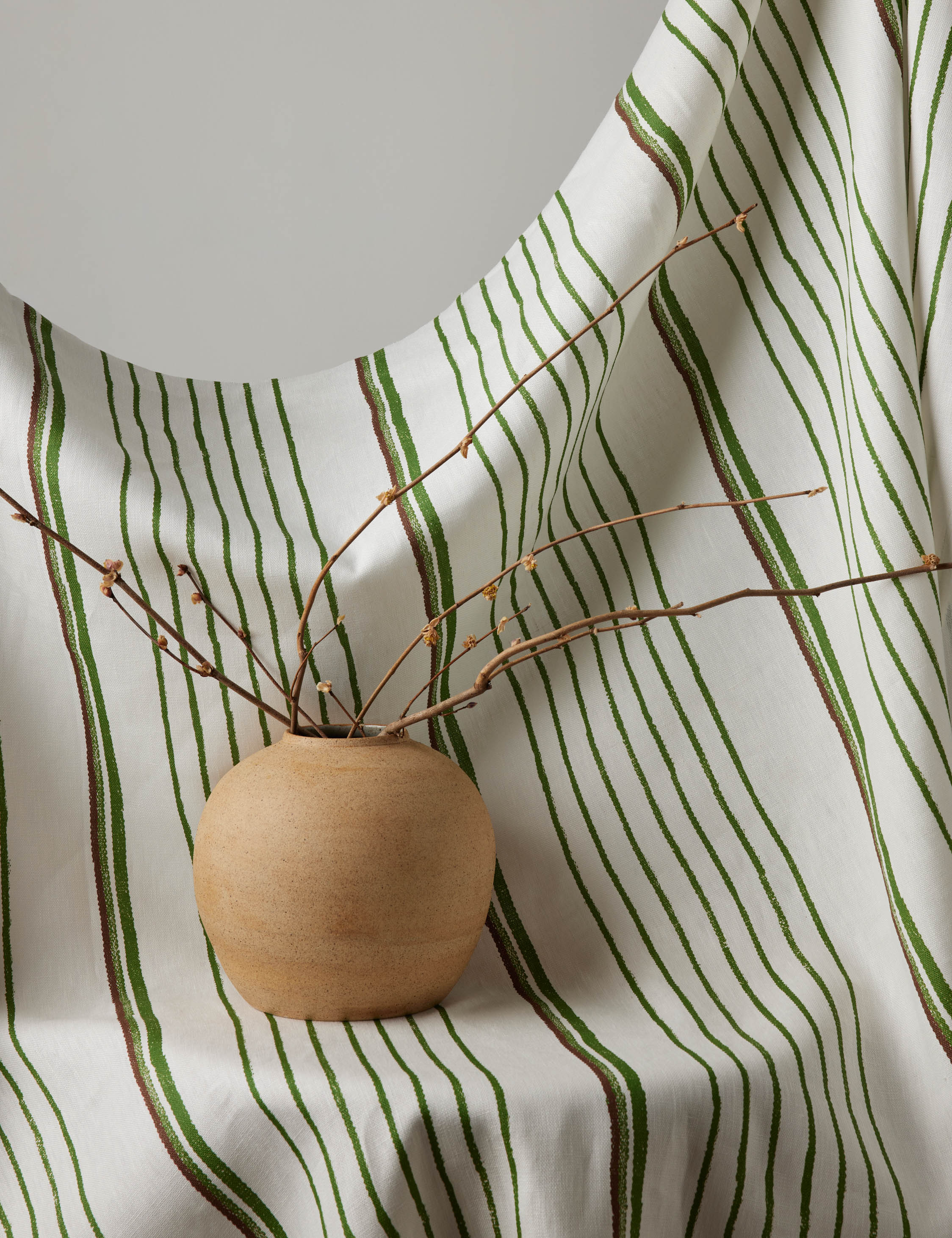 Lulu and Georgia - Two Tone Stripe Linen Fabric by Nathan Turner