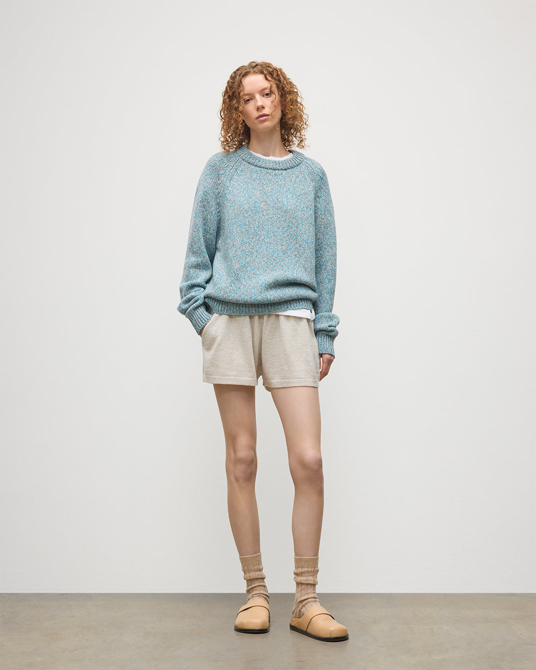Johnstons of Elgin - Fyfe Bright Blue Cashmere Jumper