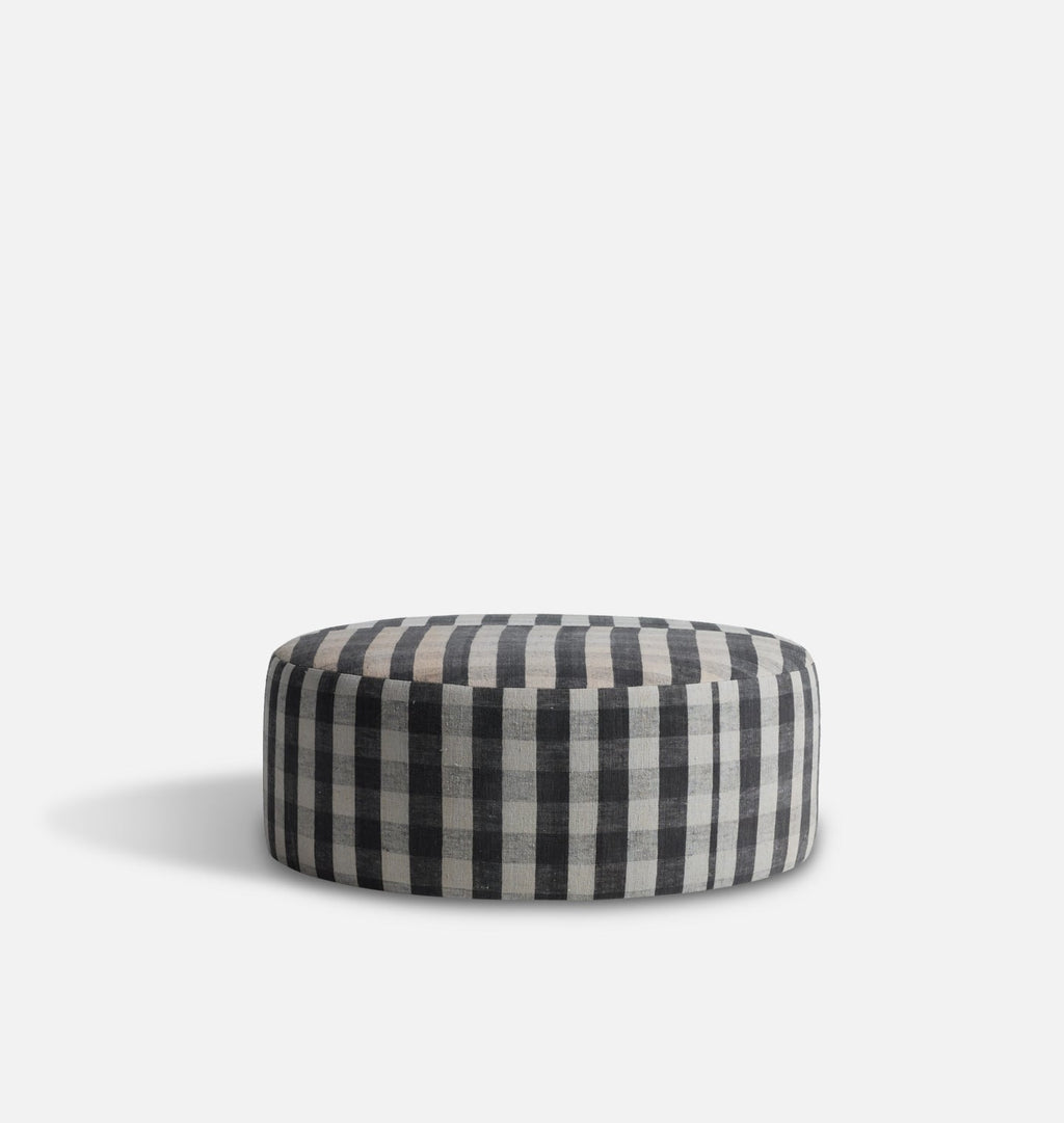 Amber Interiors - Vintage Topanga Round Ottoman H.XXII.XXVI