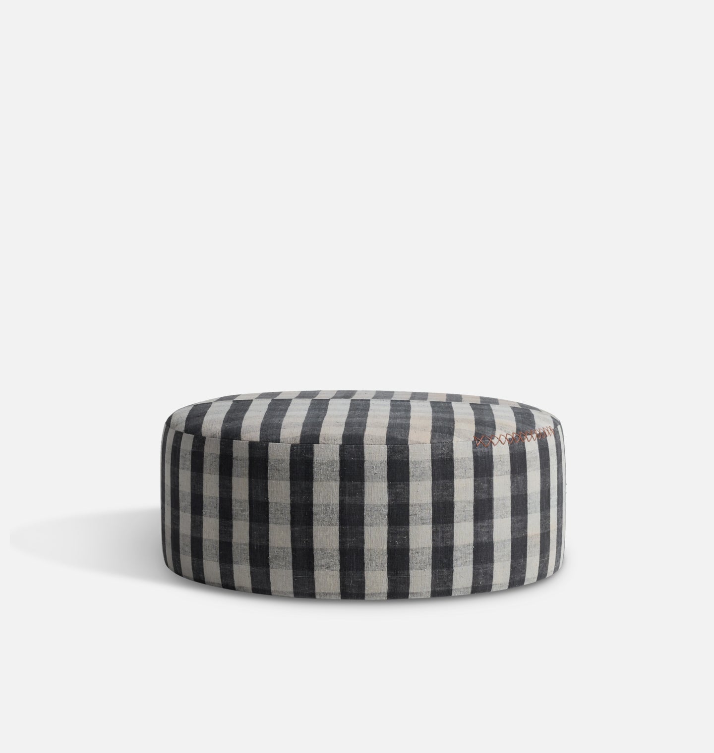 Amber Interiors - Vintage Topanga Round Ottoman H.XXII.XXVI