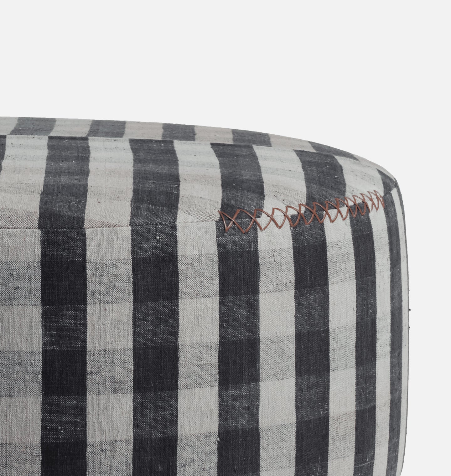 Amber Interiors - Vintage Topanga Round Ottoman H.XXII.XXVI