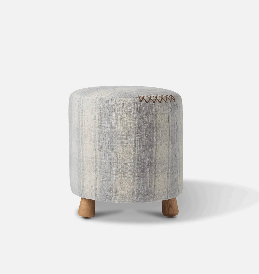 Amber Interiors - Vintage Topanga Footed Stool H.XXI.XXVI