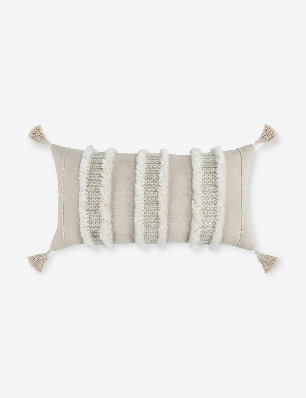 Lulu and Georgia - Bardo Lumbar Pillow, 14" x 26", Ivory