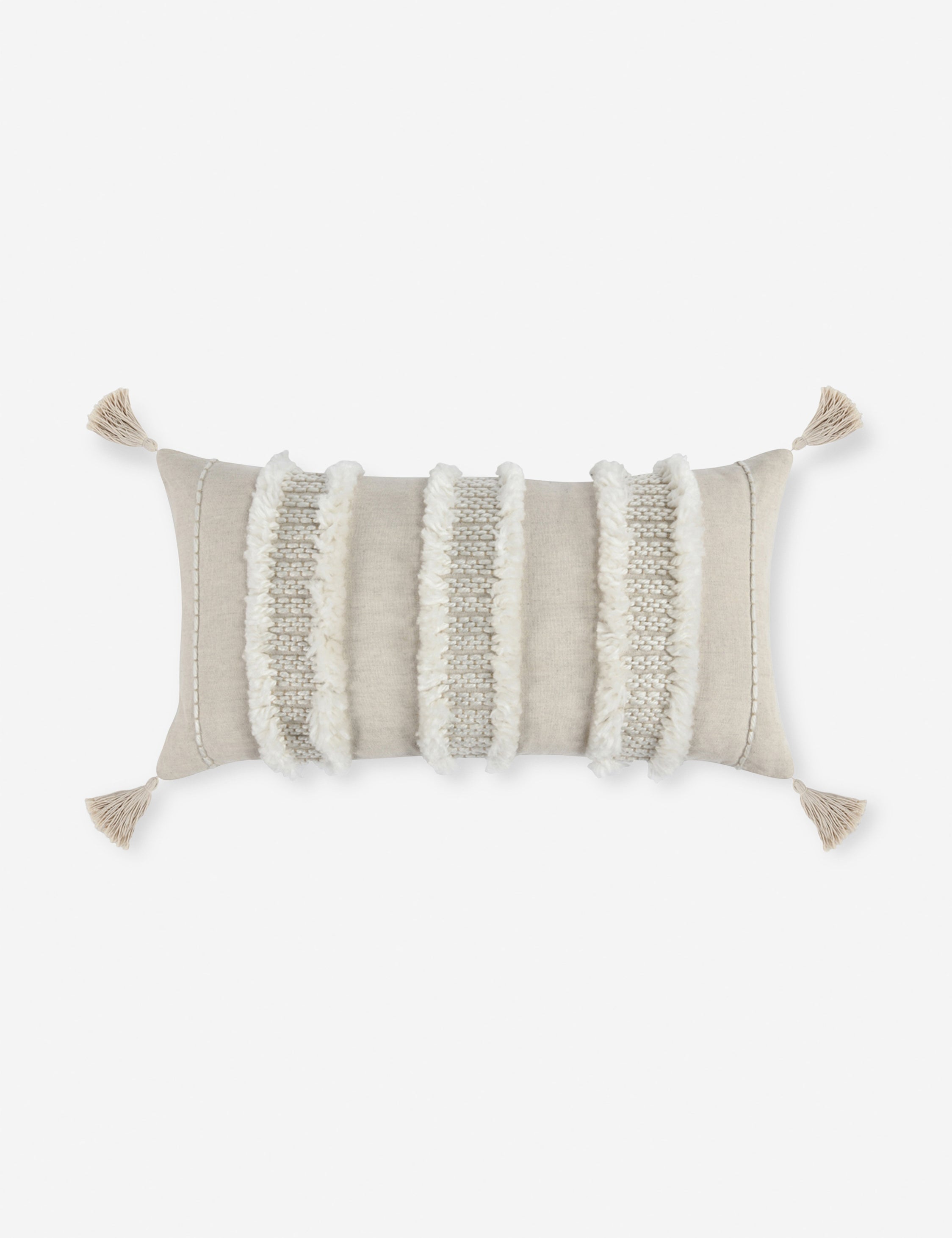 Lulu and Georgia - Bardo Lumbar Pillow, 14" x 26", Ivory