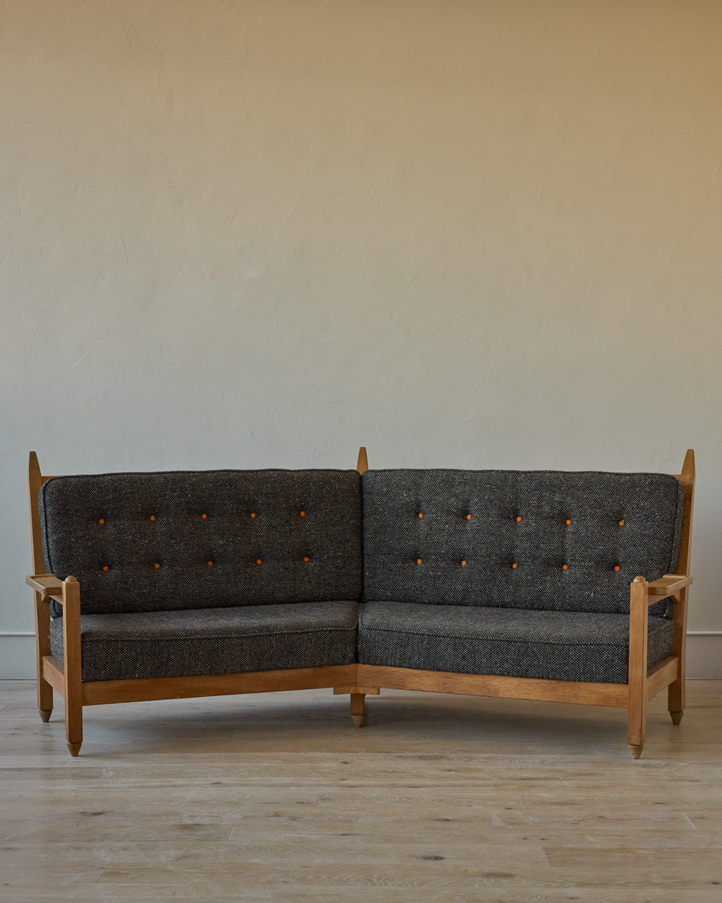 Lostine - Mid - Century Angular Sofa by Guillerme and Chambron